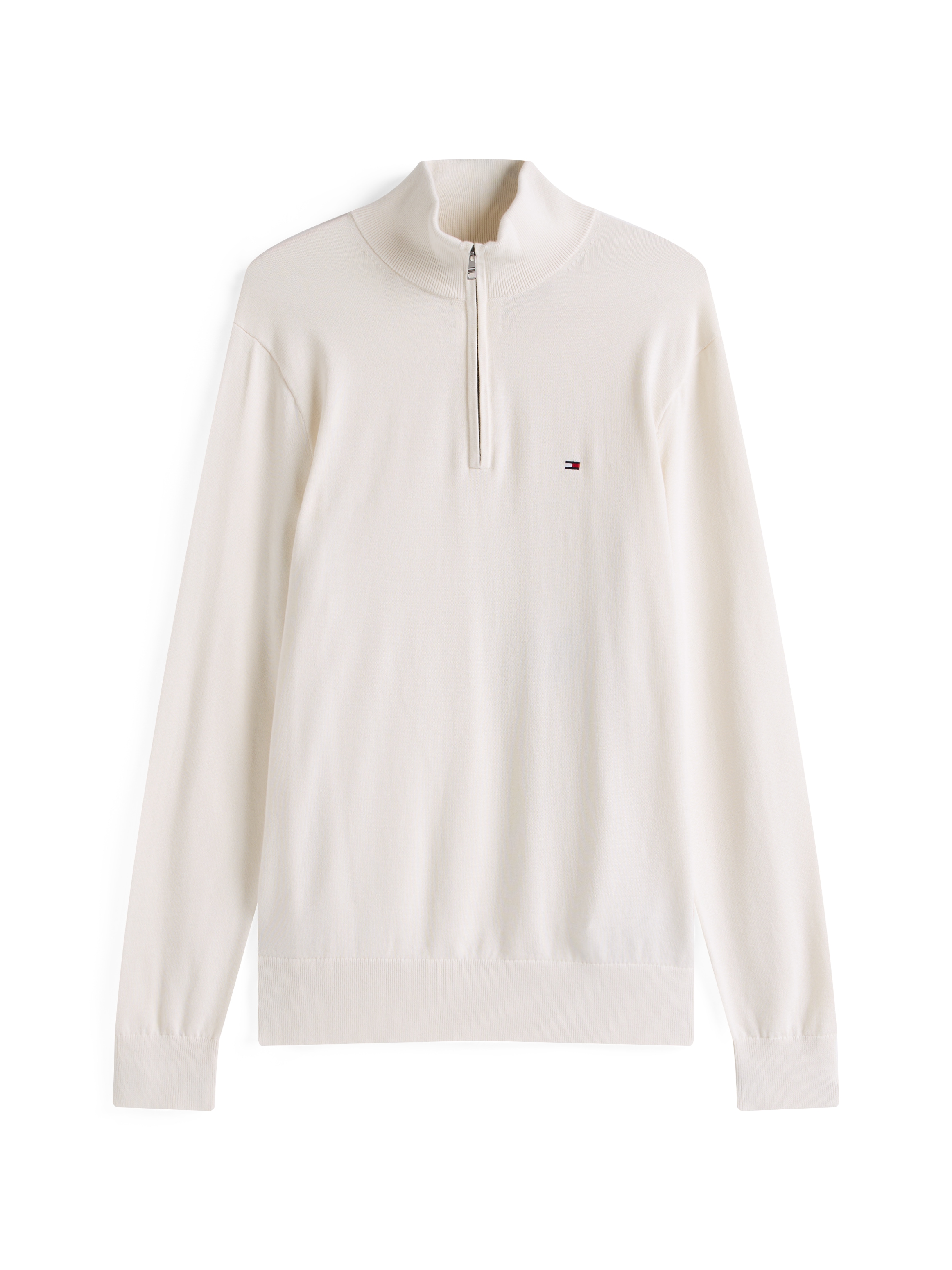 Tommy Hilfiger Veste en tricot »ESSENTIAL COTTON ZIP THRU« mit Logostickerei