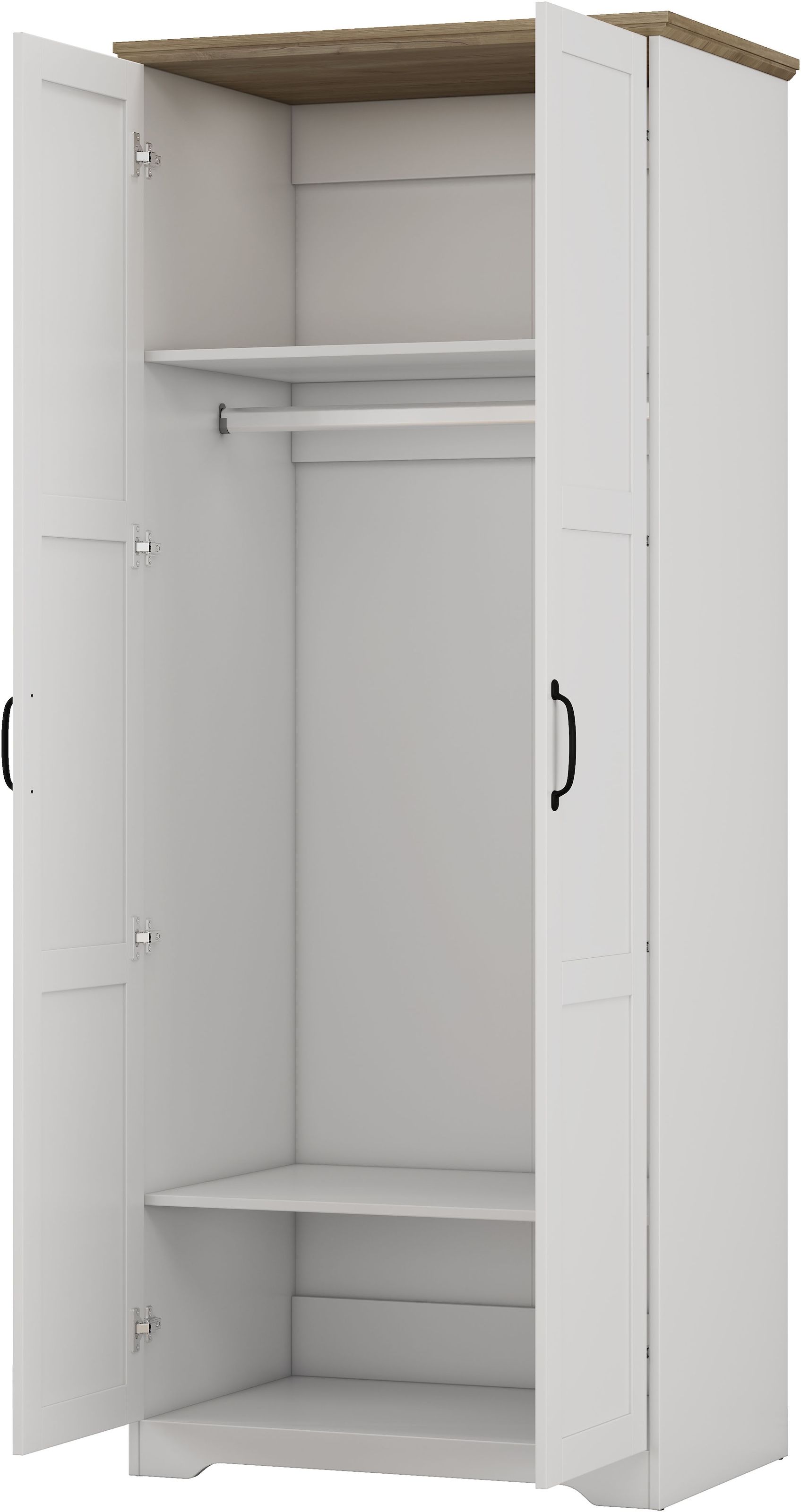 GOODproduct Armoires à vêtements »Emmilia Schrank Schlafzimmerschrank im Landhaus Design« Landhaus Schrank mit  2 Türen in Breite 82,7cm, Höhe 2m