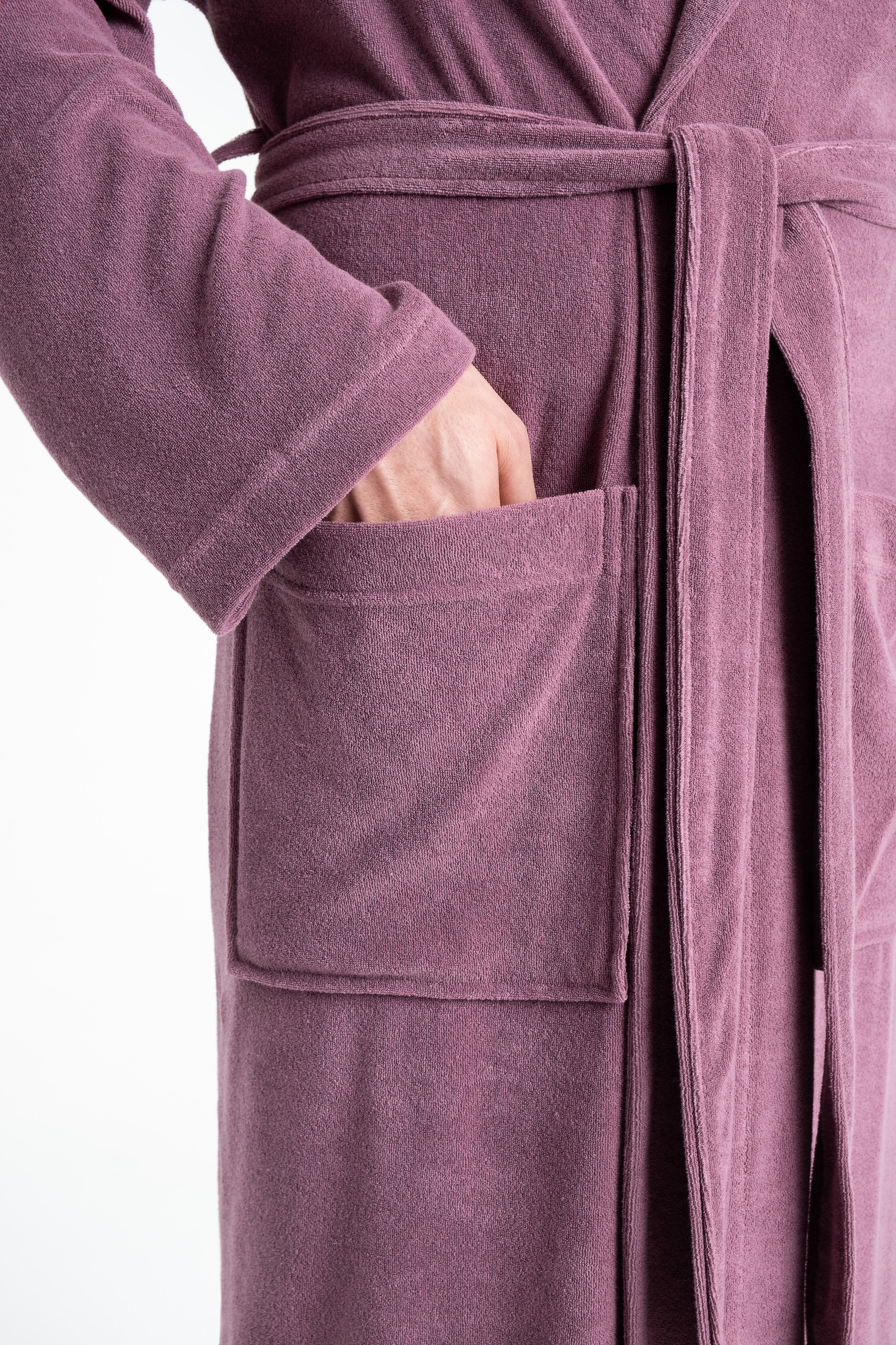 my home Herrenbademantel »Jule, ideal für Sauna & Spa, Hotelbademantel, Morgenmantel« 1 Stk. einfarbiger Leichtfrottier-Bademantel, hoher Baumwollanteil, S-4XL