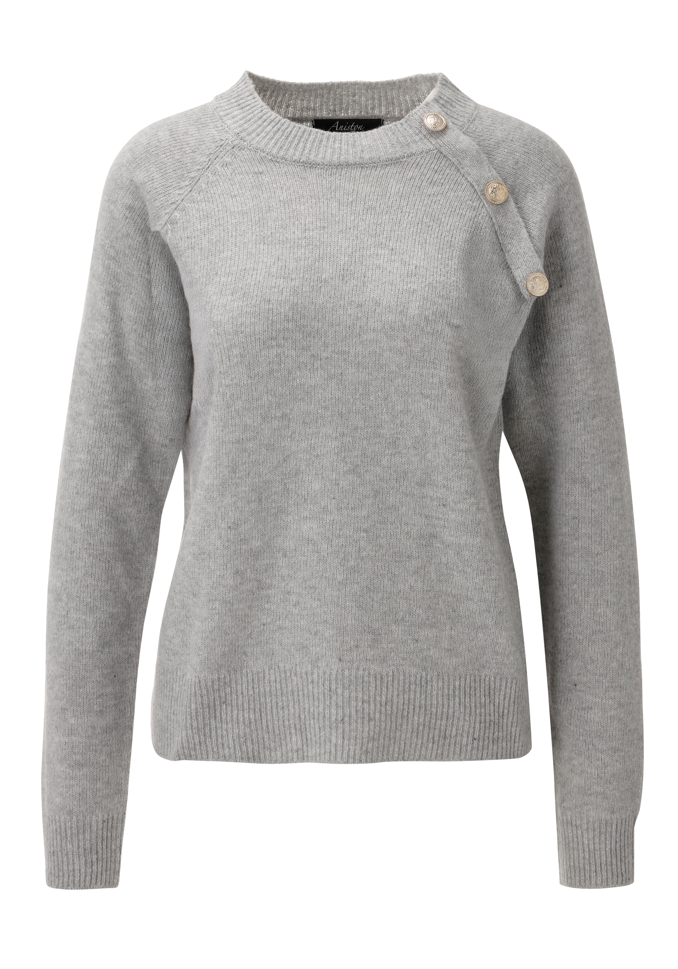 Aniston CASUAL Pull en tricot avec boutons décoratifs embossés - NOUVELLE COLLECTION