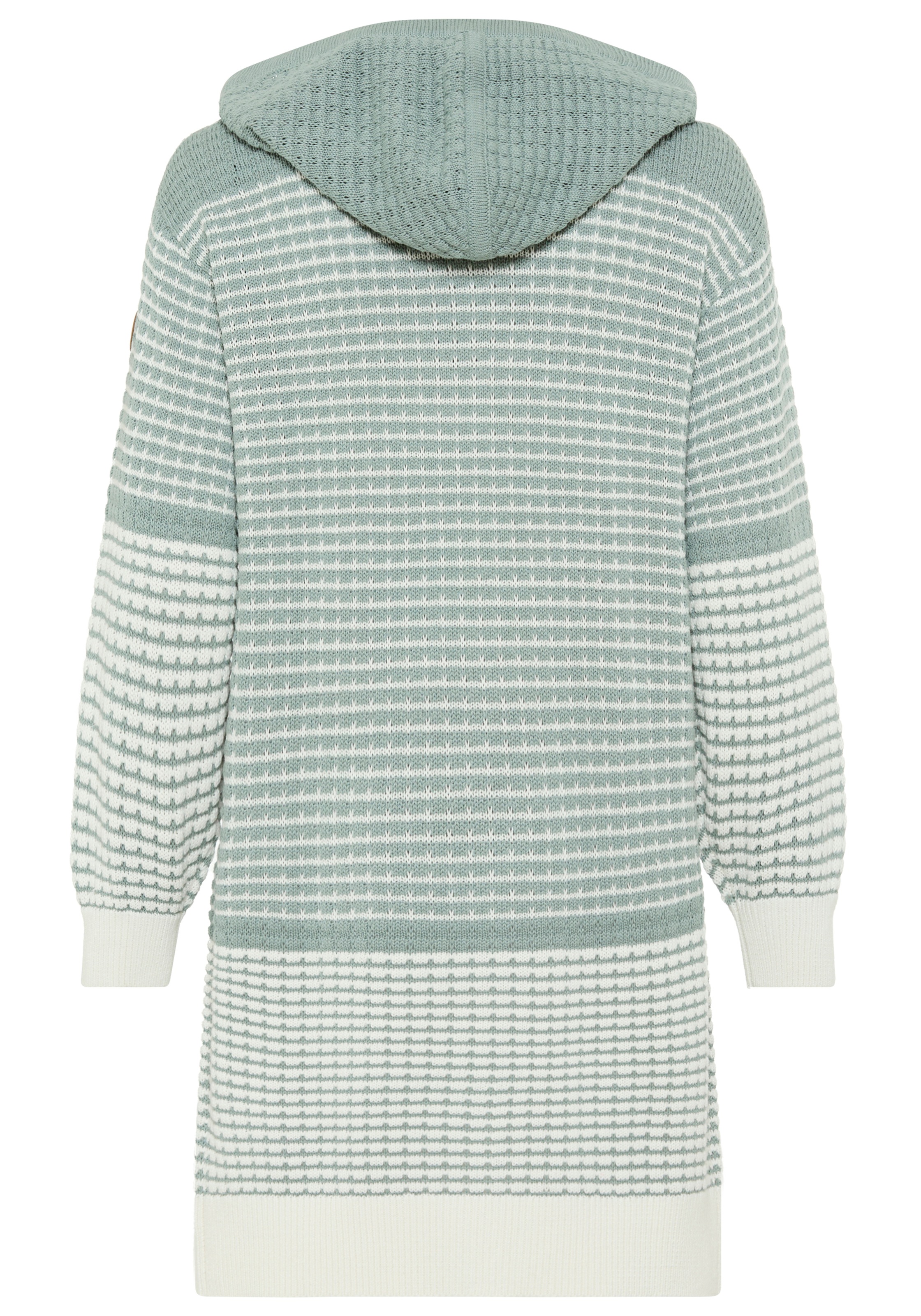 KangaROOS Cardigan à capuche avec design à motifs, forme longue, coupe décontractée