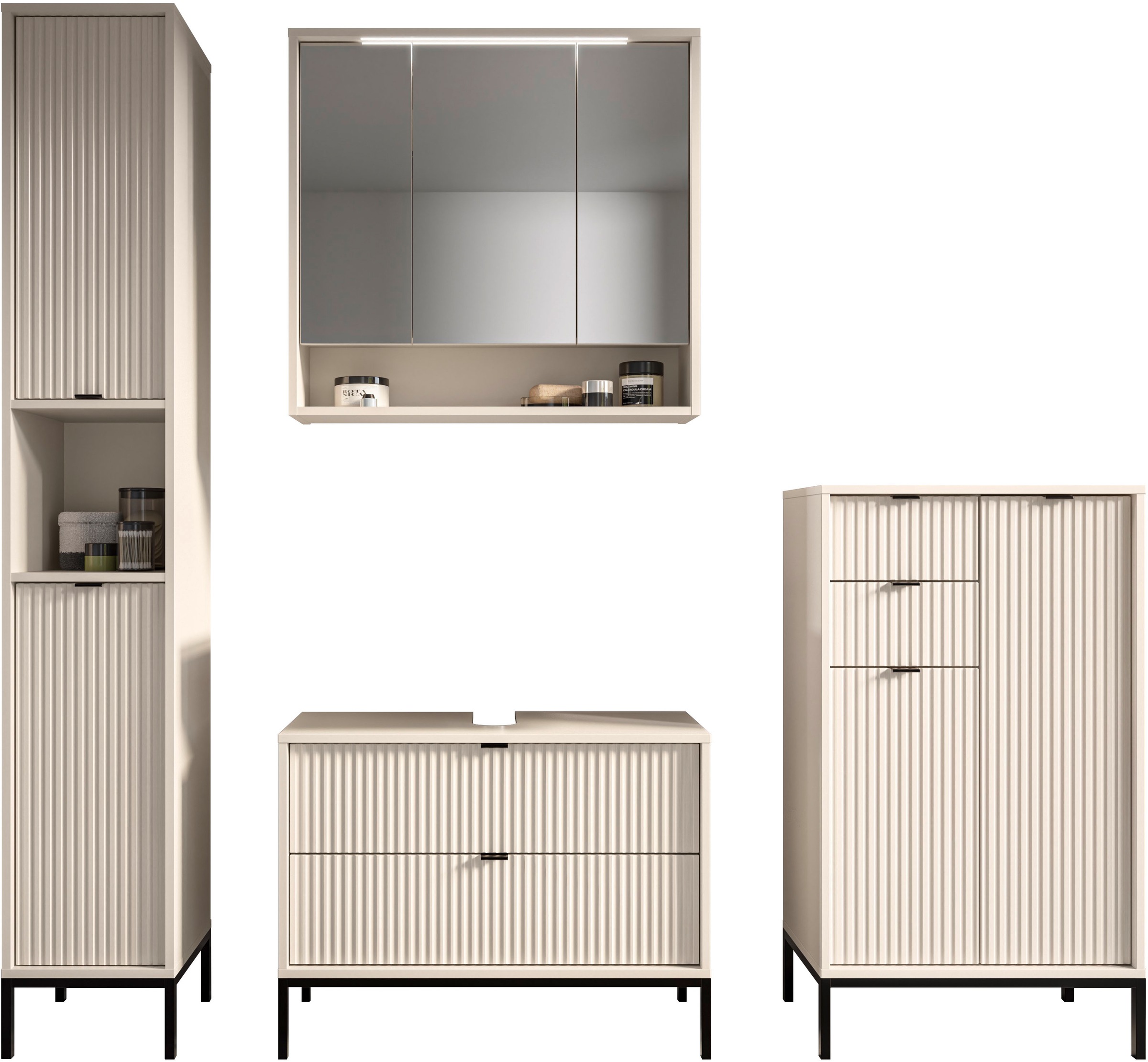 BASIC by Balculina Midischrank »Lucera Midischrank, Badezimmerschrank BxHxT 60x106x32« 1 Stk. tlg. Breite 60 cm, Tür L/R montierbar