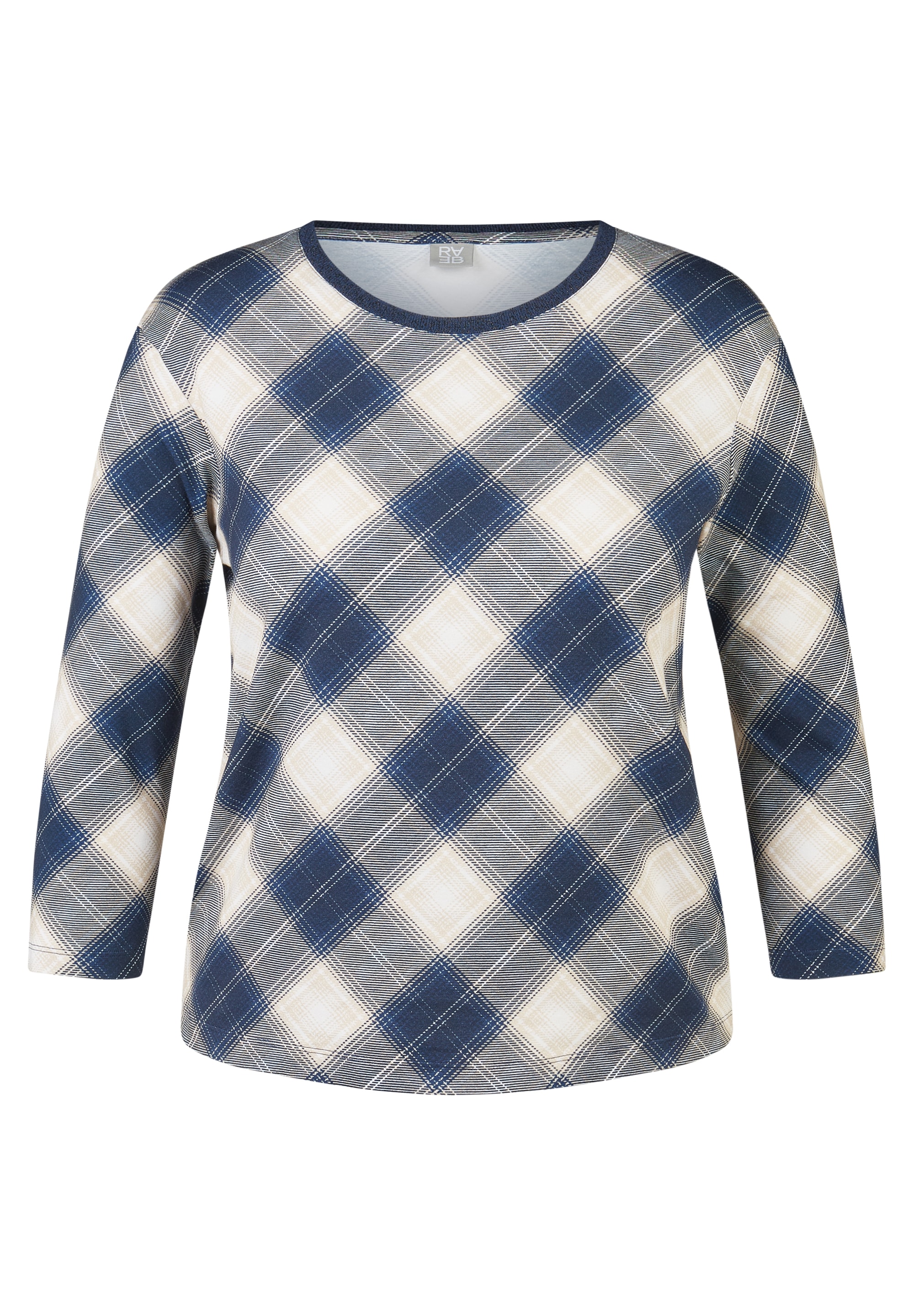 Rabe T-shirt à manches 3/4 aspect carreaux