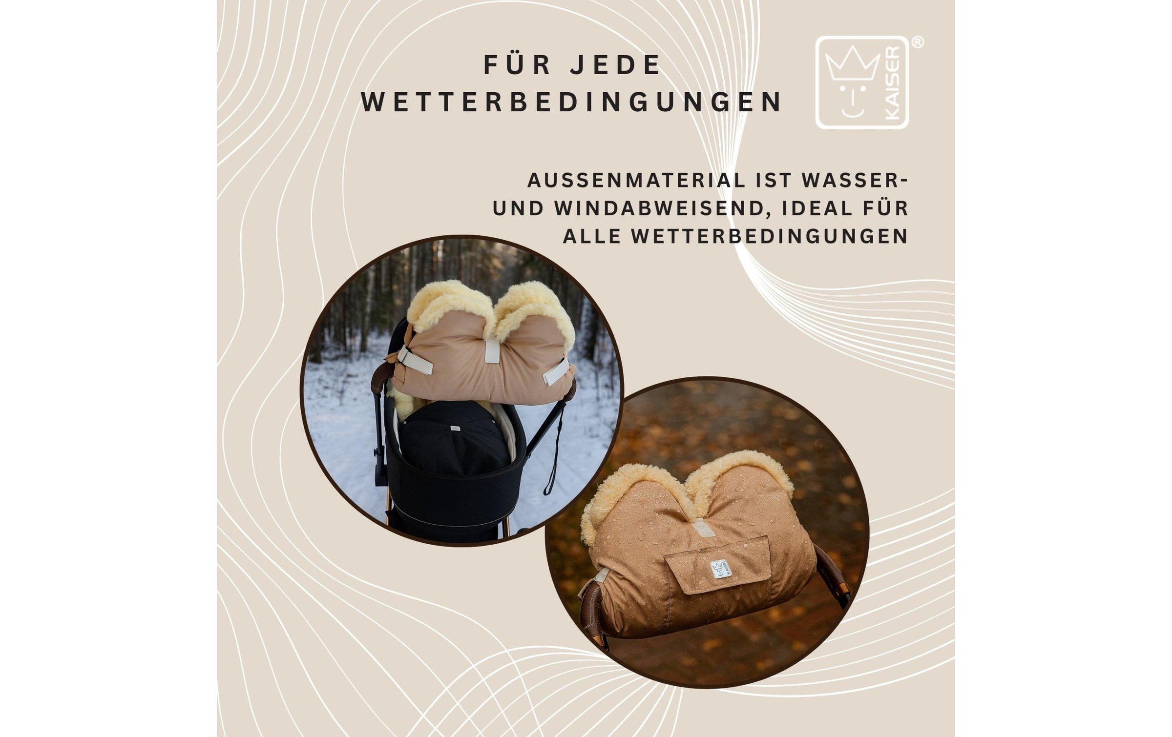 Kaiser Kinderwagen-Handwärmer »Lammfell Big Sand«