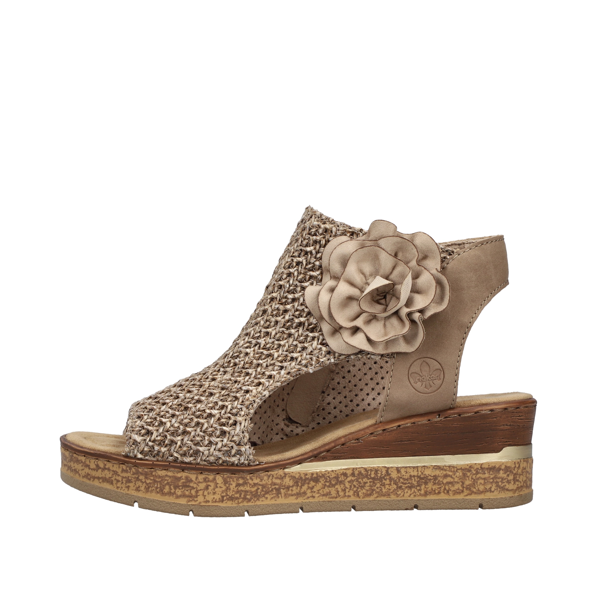 Rieker  Sandale compensée, chaussure d'été, sandalette à plateforme avec fleur