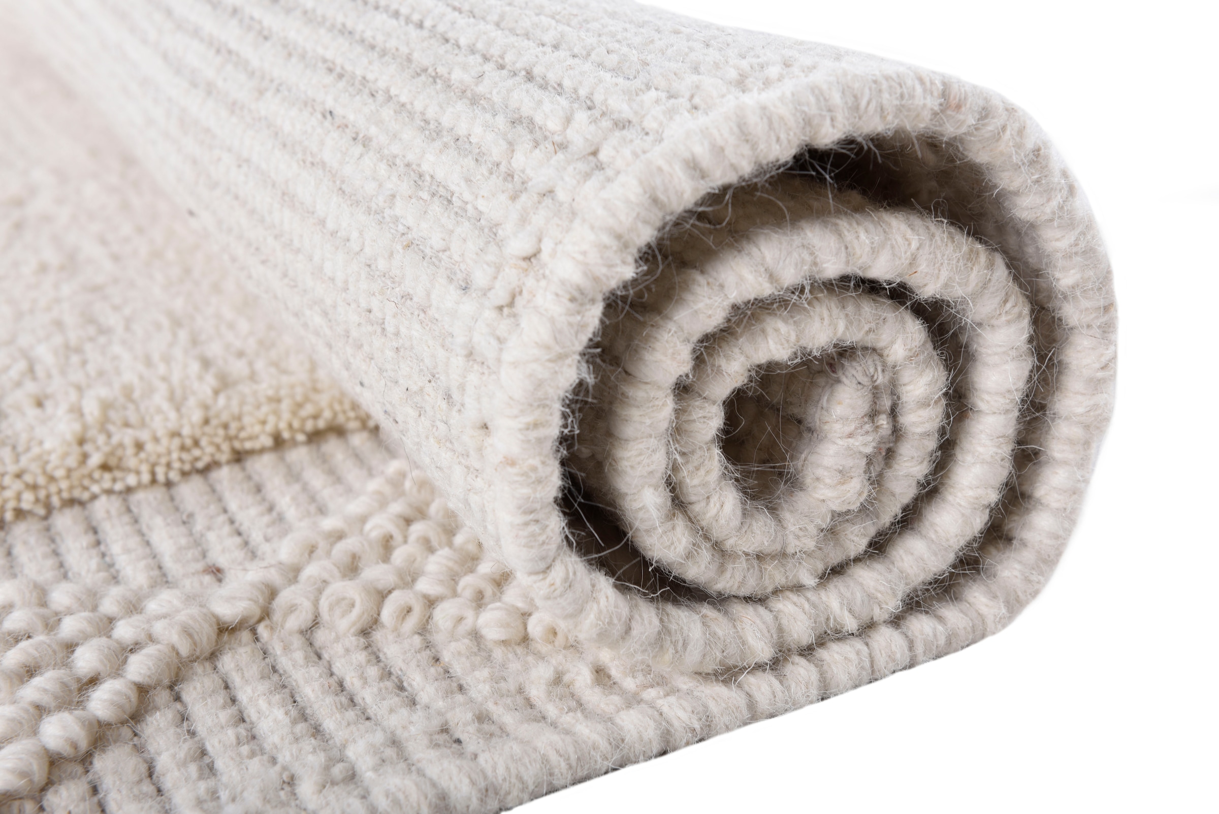 THEKO Tapis en laine »Bergen - 630« Rectangulaire 5 mm Höhe Handweb Teppich, reine Wolle, handgewebt, Scandi Design, mit Bordüre