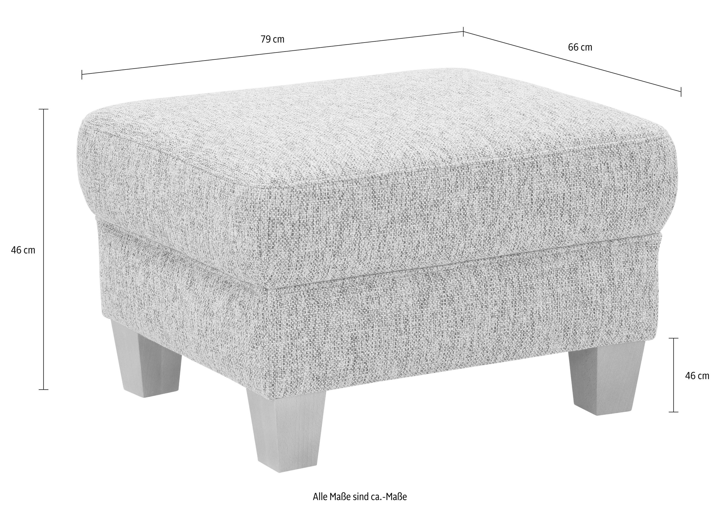 Home affaire Tabouret »Texel« mit Federkern und Kontrastnaht, Füsse Buche eichefarben