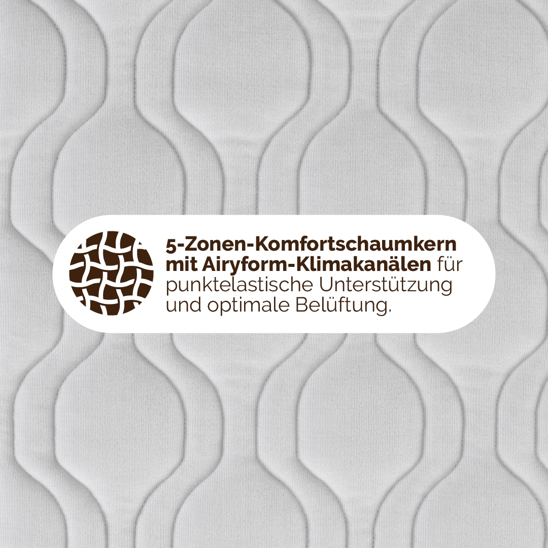 DI QUATTRO Komfortschaummatratze »Airy Form 19« 19 cm hoch Raumgewicht: 28 kg/m³ 1 Stk. tlg. Matratze mit atmungsaktivem Kern, 90x200 cm und weitere Grössen