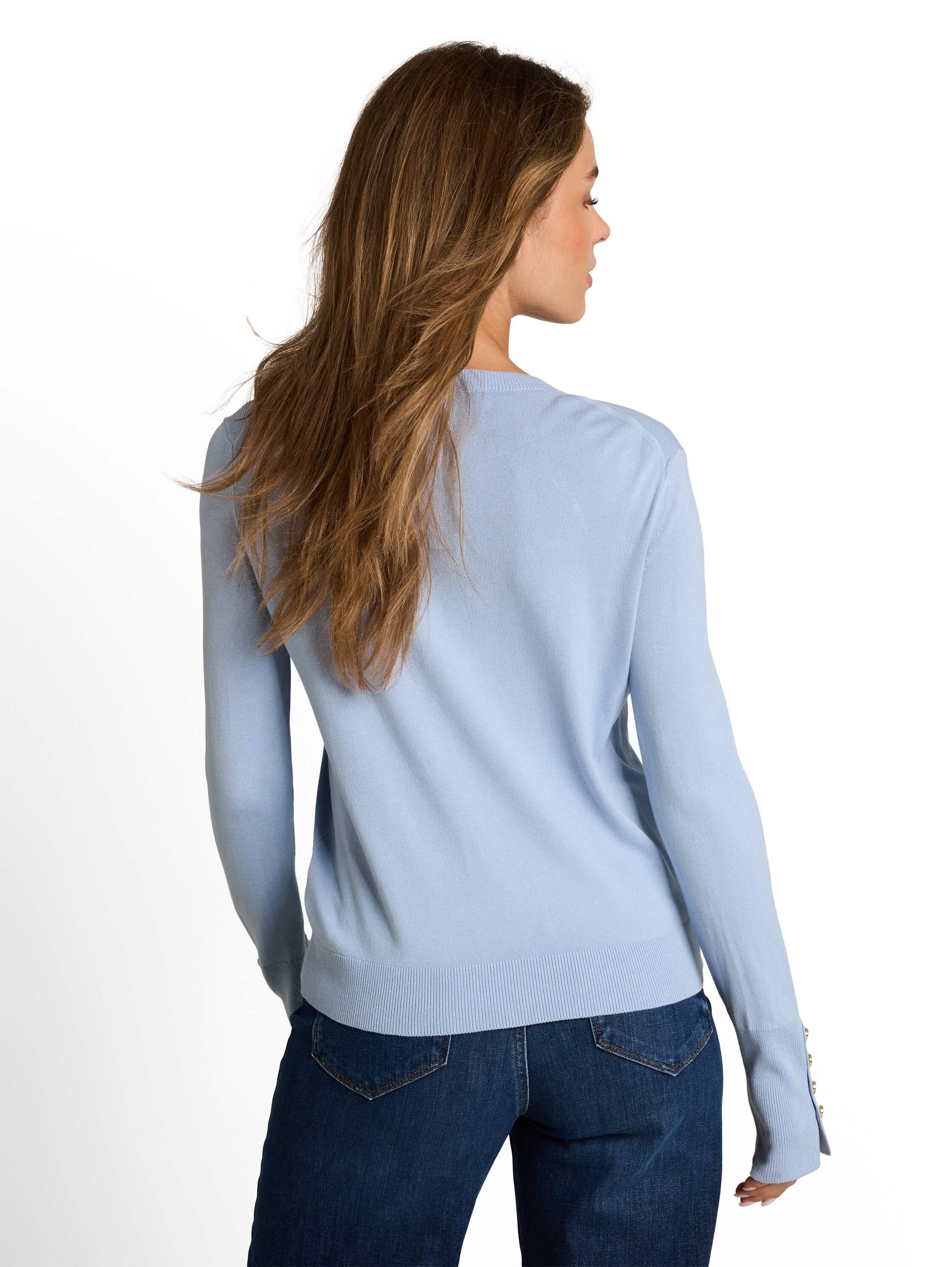 TOM TAILOR Pull en tricot »Regular« Dekorative Knopfdetails an den Ärmelbündchen / Viskose