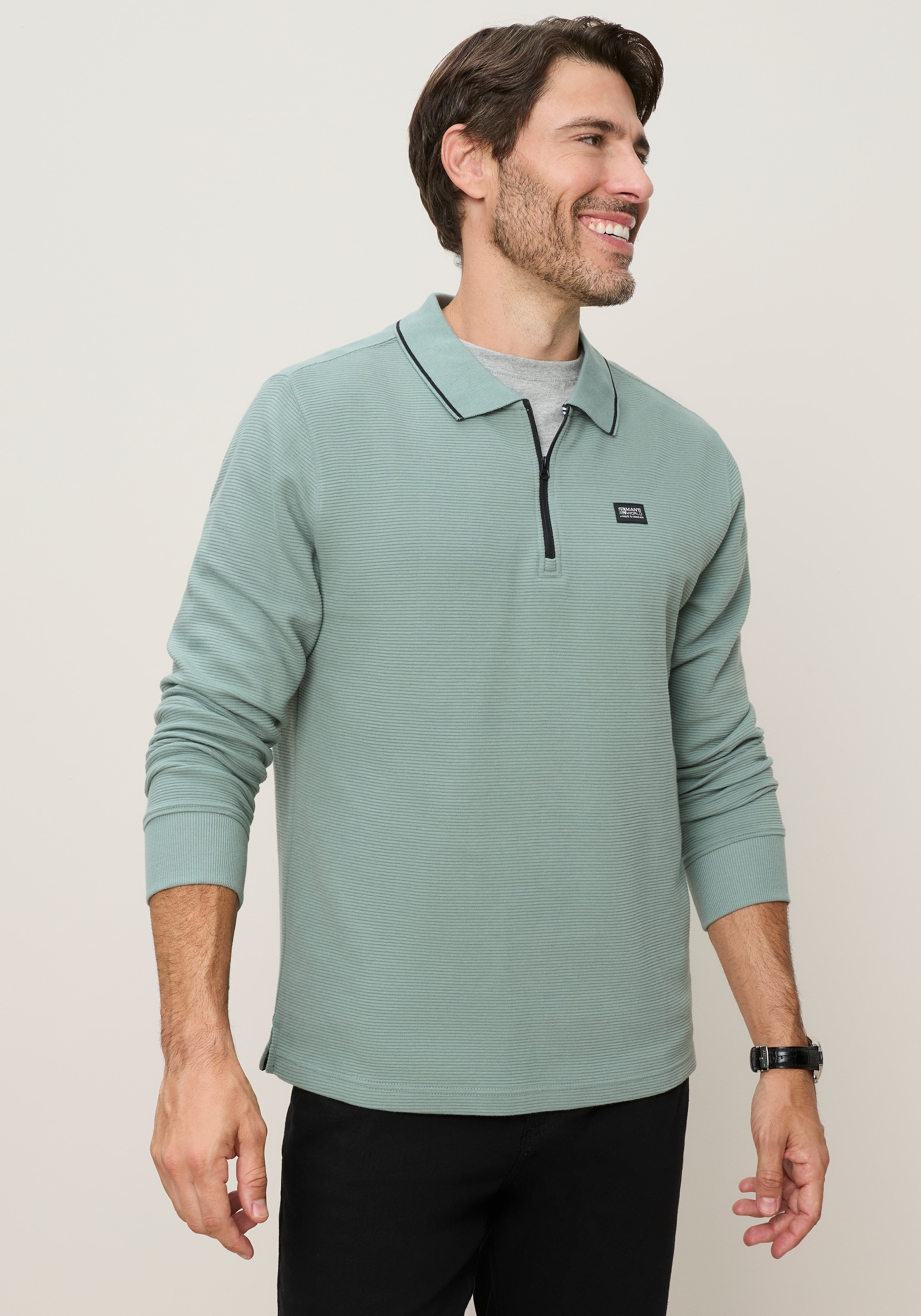 Man's World Sweatshirt »mit Polokragen«, Bequem wie ein Sweatshirt. Smart wie ein Polo.
