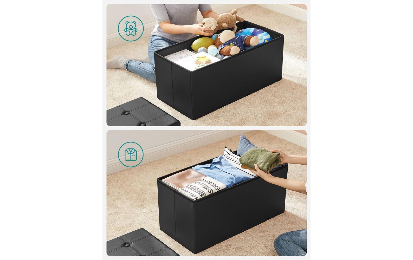 SONGMICS Sitztruhe »mit Aufbewahrung 76 x 38 cm Schwarz«