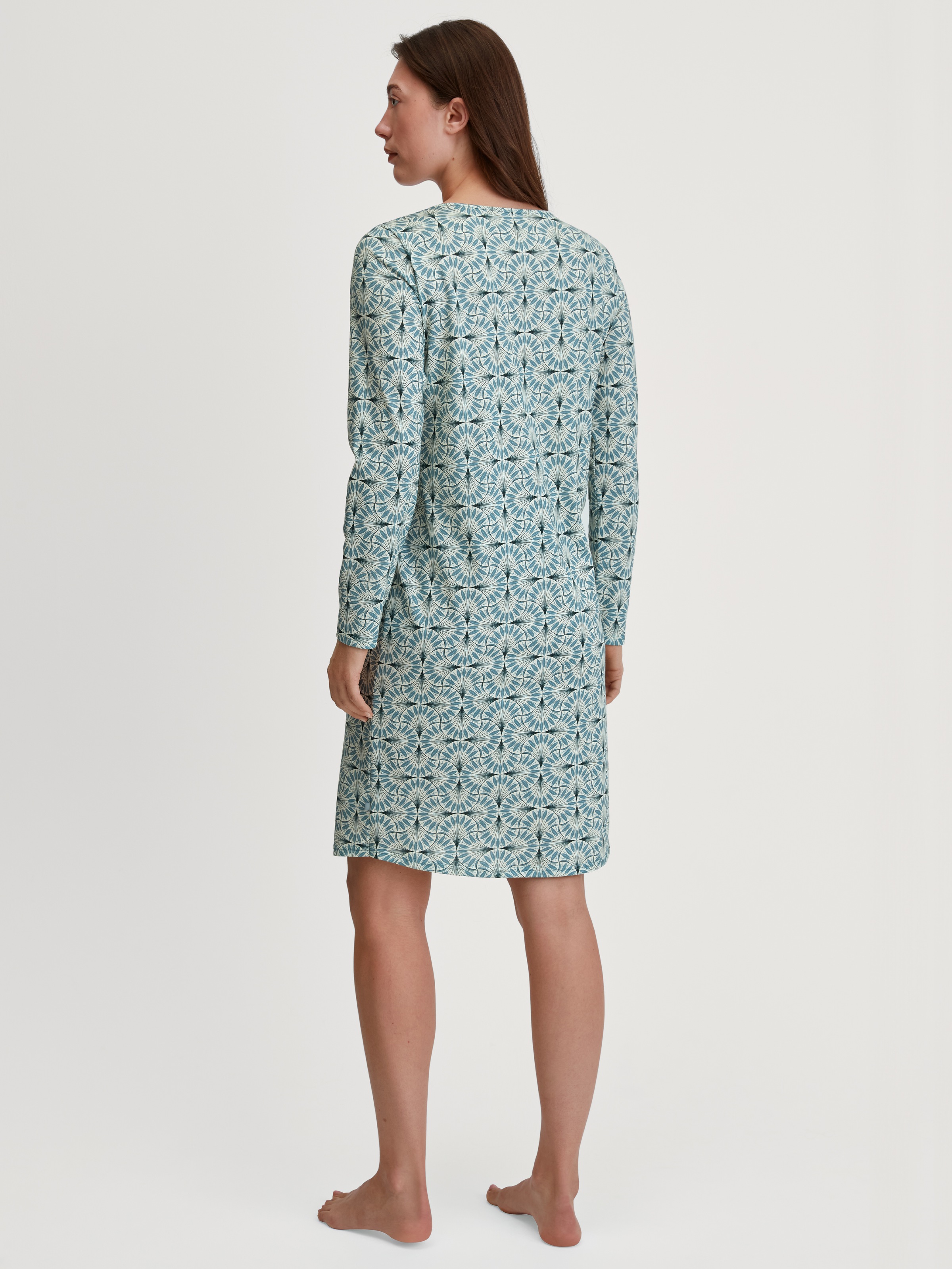 CALIDA Nachthemd »Flower Nights« Knopfleiste, Rundhals-Ausschnitt, Langarm, Pure Cotton