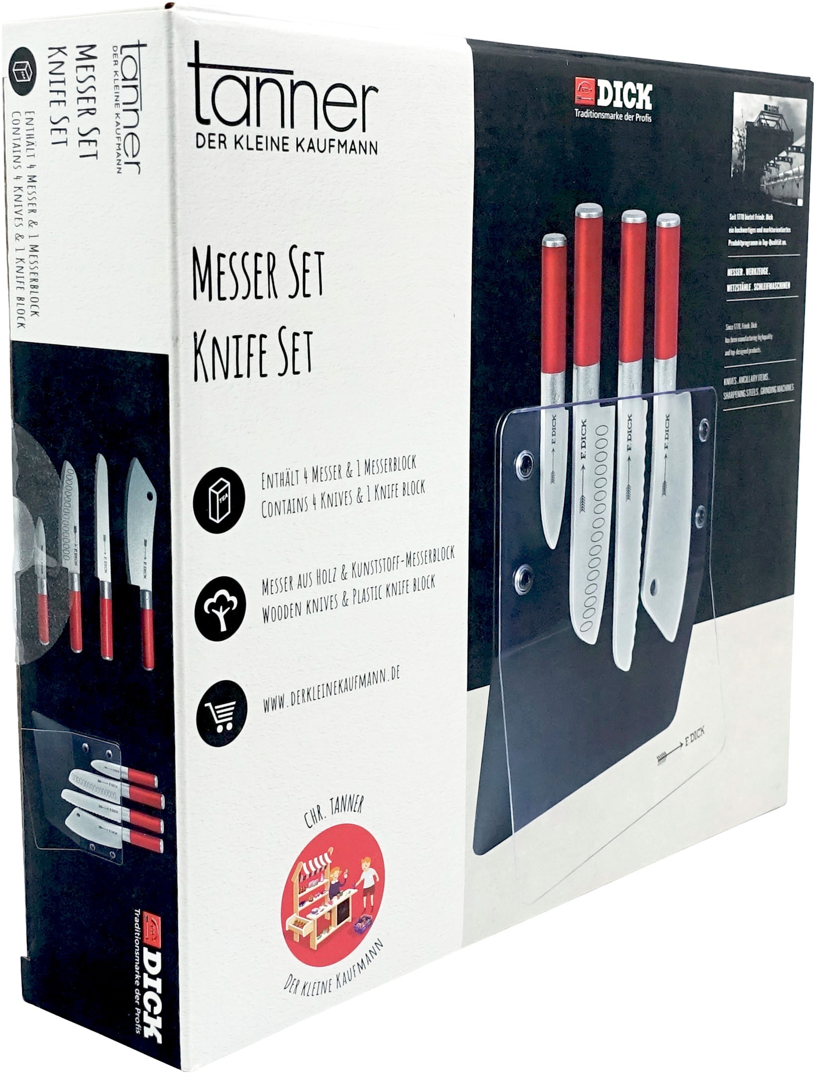 Tanner Spielbesteck »F. Dick Messer Set inkl. Messerblock« aus Holz, FSC® - schützt Wald