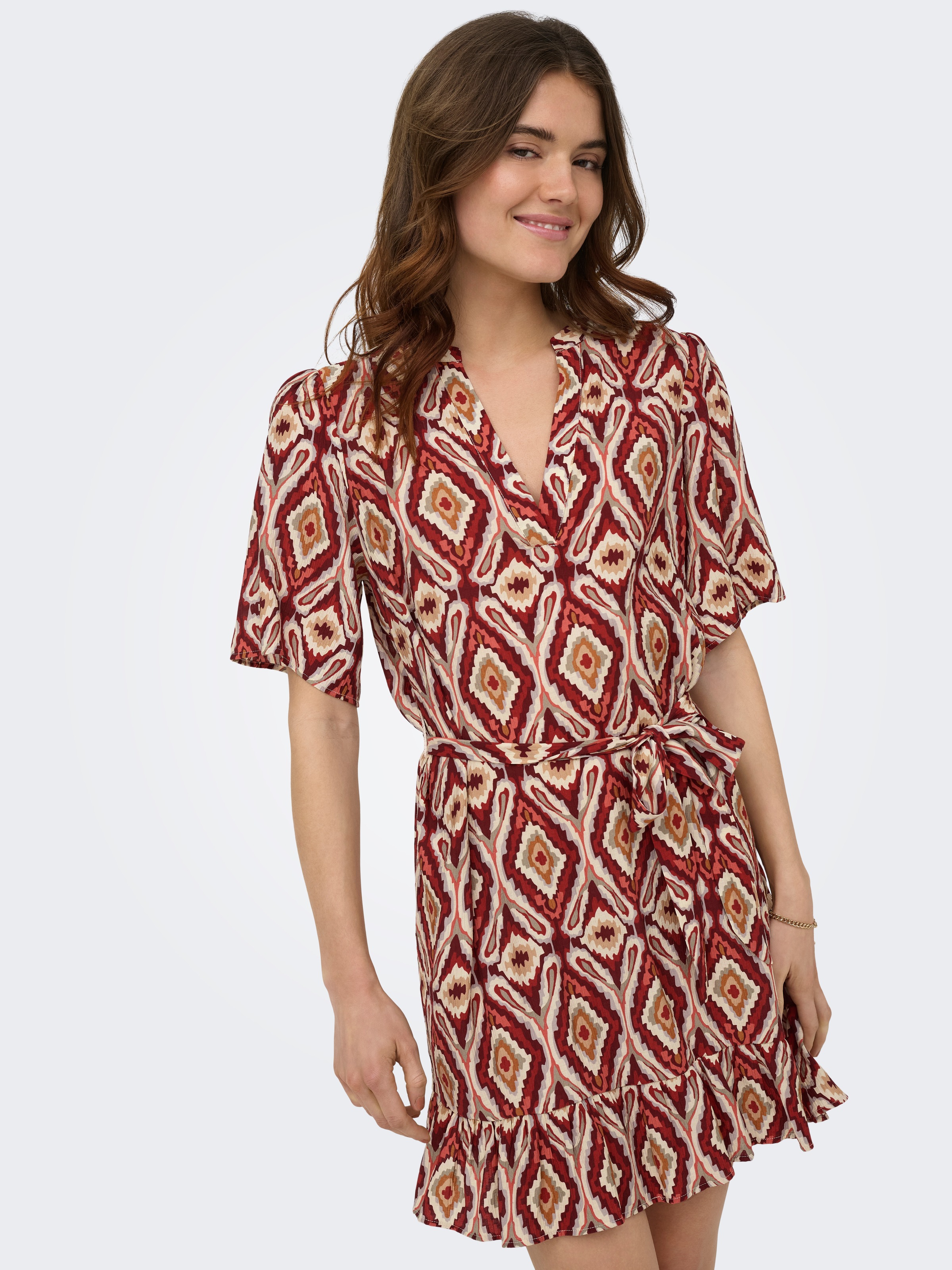 ONLY Mini-robe »ONLANTONIA MIKASI S/S SHORT DRESS WVN« mélange de viscose