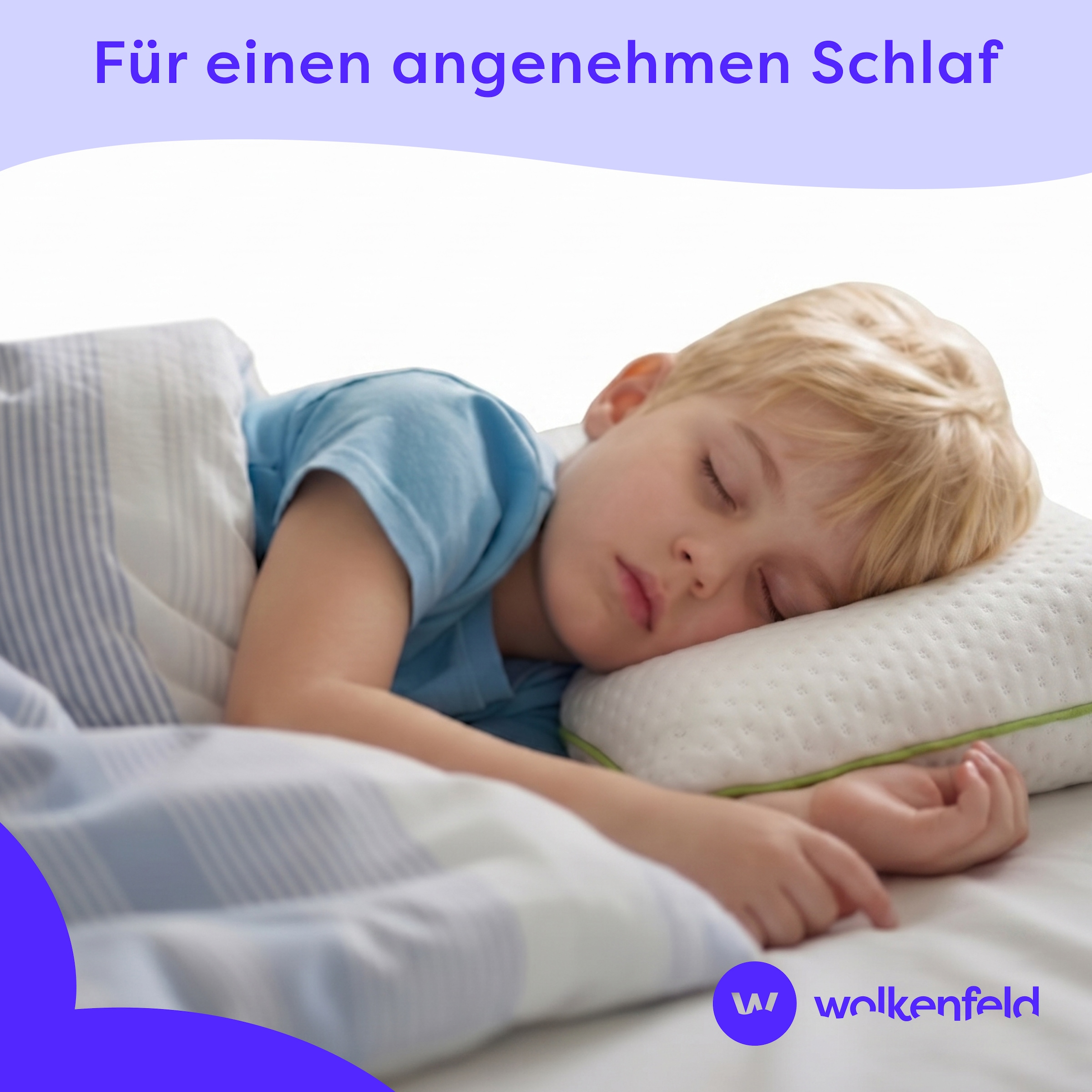 Wolkenfeld Oreiller pour bébé »Eron Kinderkissen« Weiches und Atmungsaktives Kinderkopfkissen - Natürliches Memory Foam