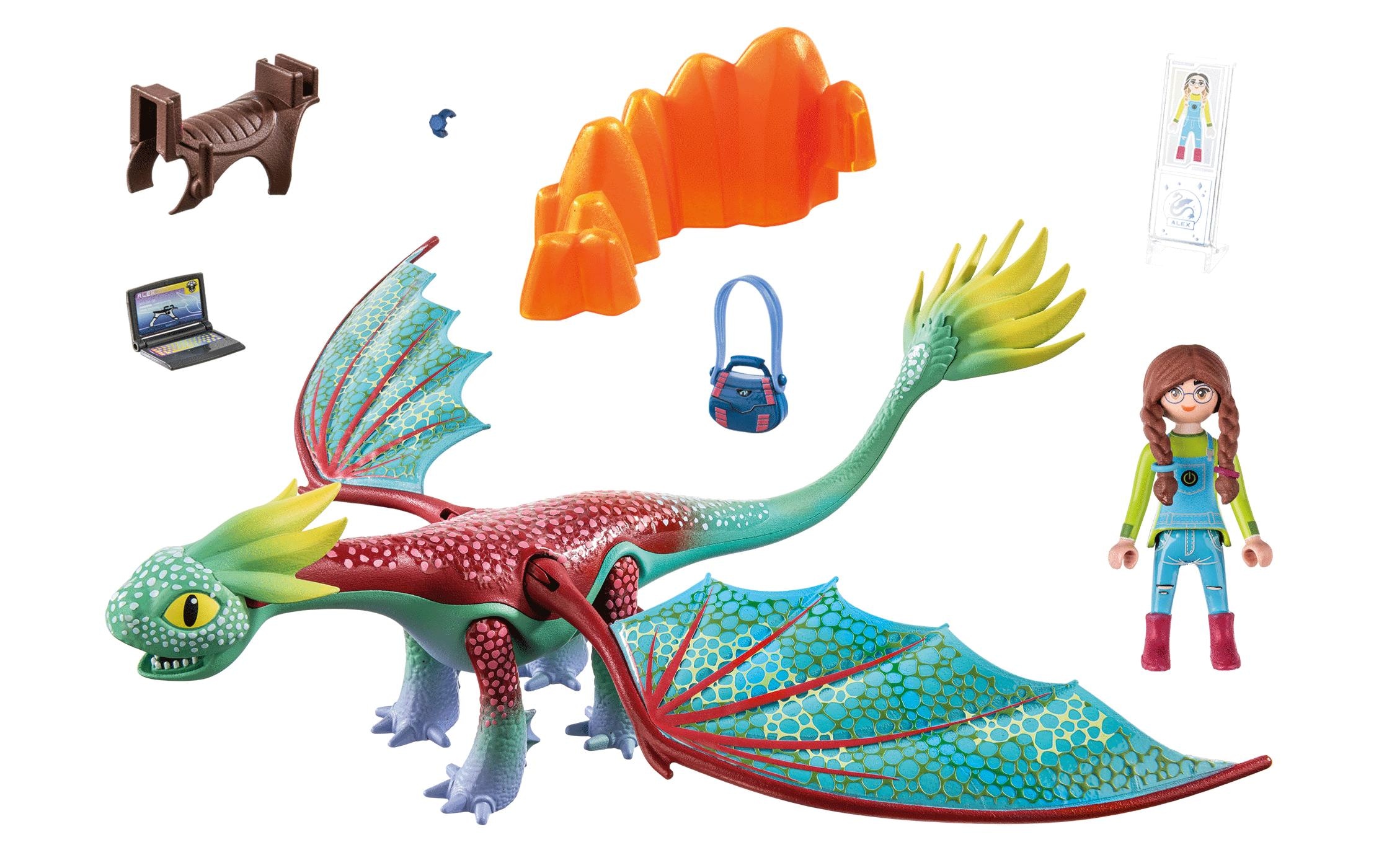Playmobil® Spielbausteine »Dragons The Nine Realms – Feathers & Alex 71083«