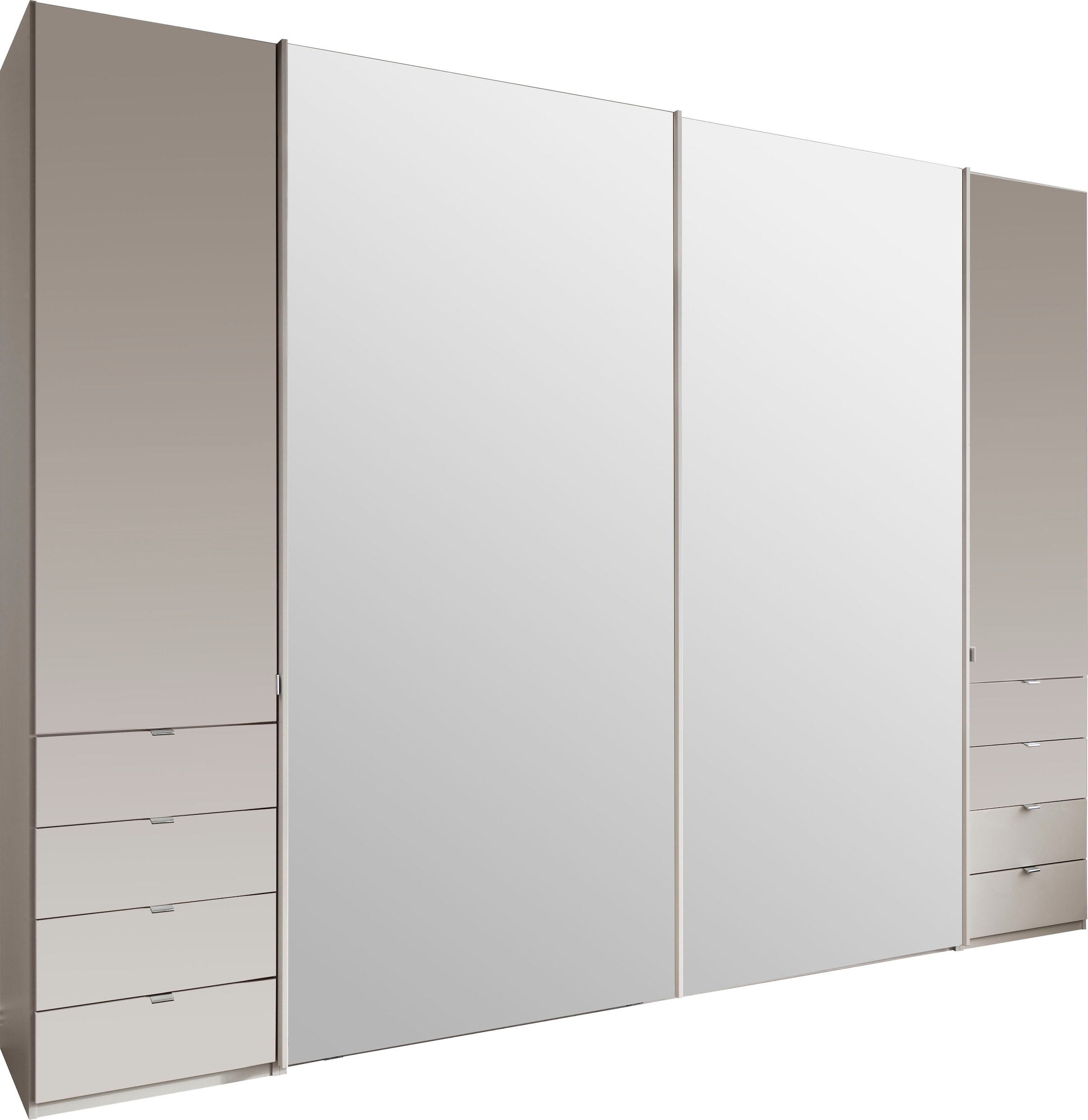 WIEMANN Armoire à portes battantes/coulissantes »Nizza« avec façade en verre et miroir