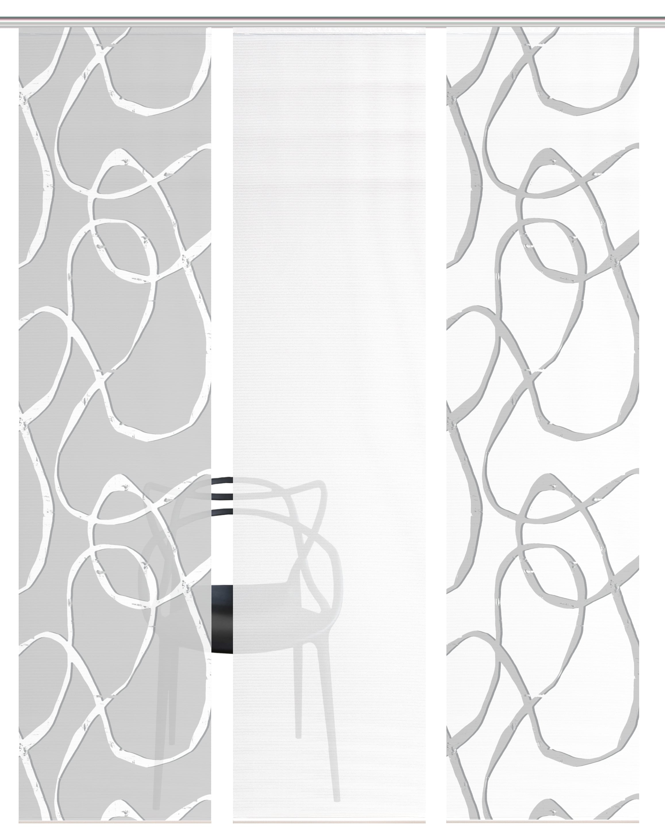 Vision S Rideau coulissant »OPHELIA KOMBI« Support de panneau 3 cuis tlg. rideau coulissant, aspect bambou, impression numérique, SET