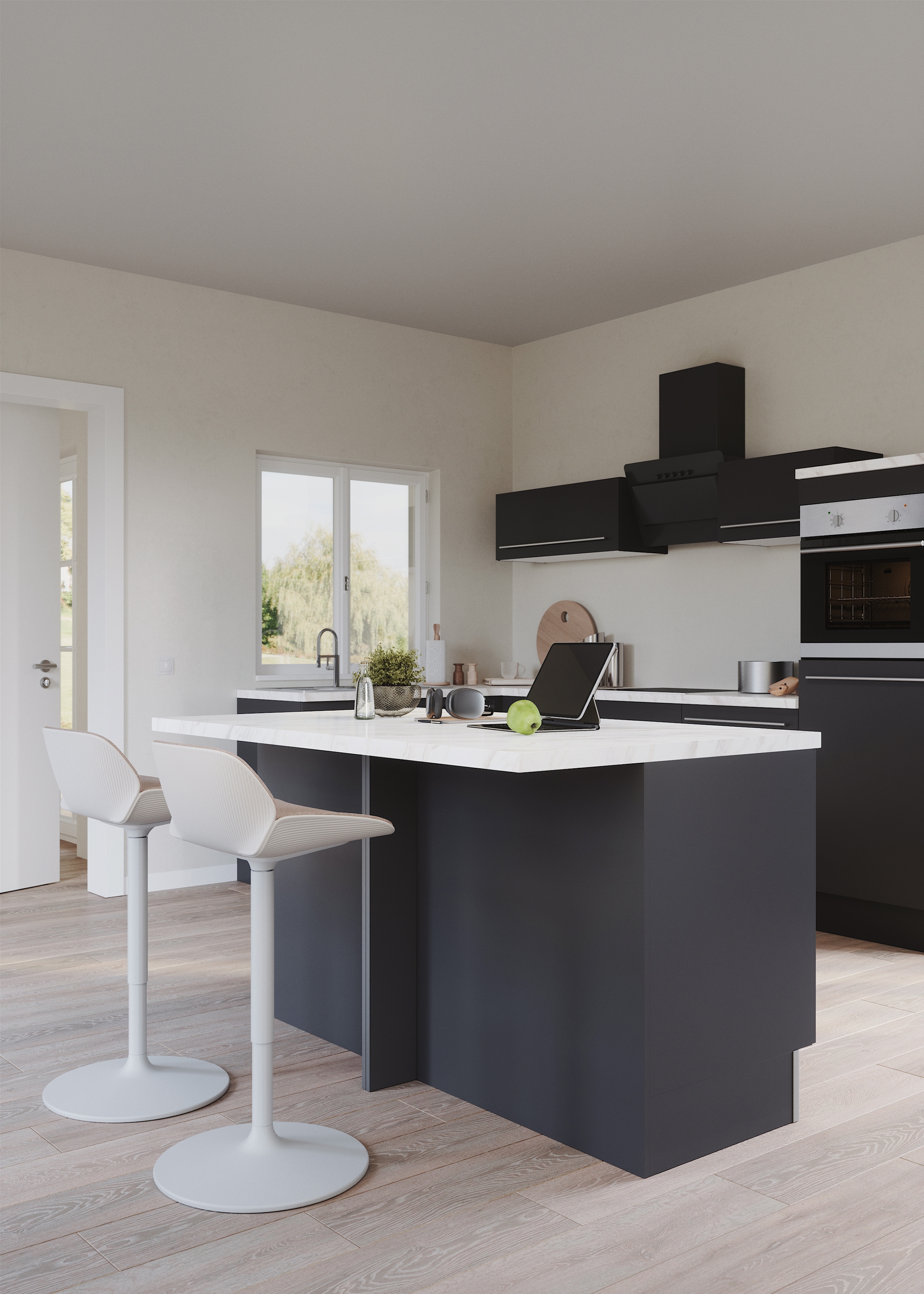 KOCHSTATION Ilot de cuisine »KS-Bern2« Stellmasse 161 x 96,5 cm, mit durchgehender Arbeitsplatte als Theke