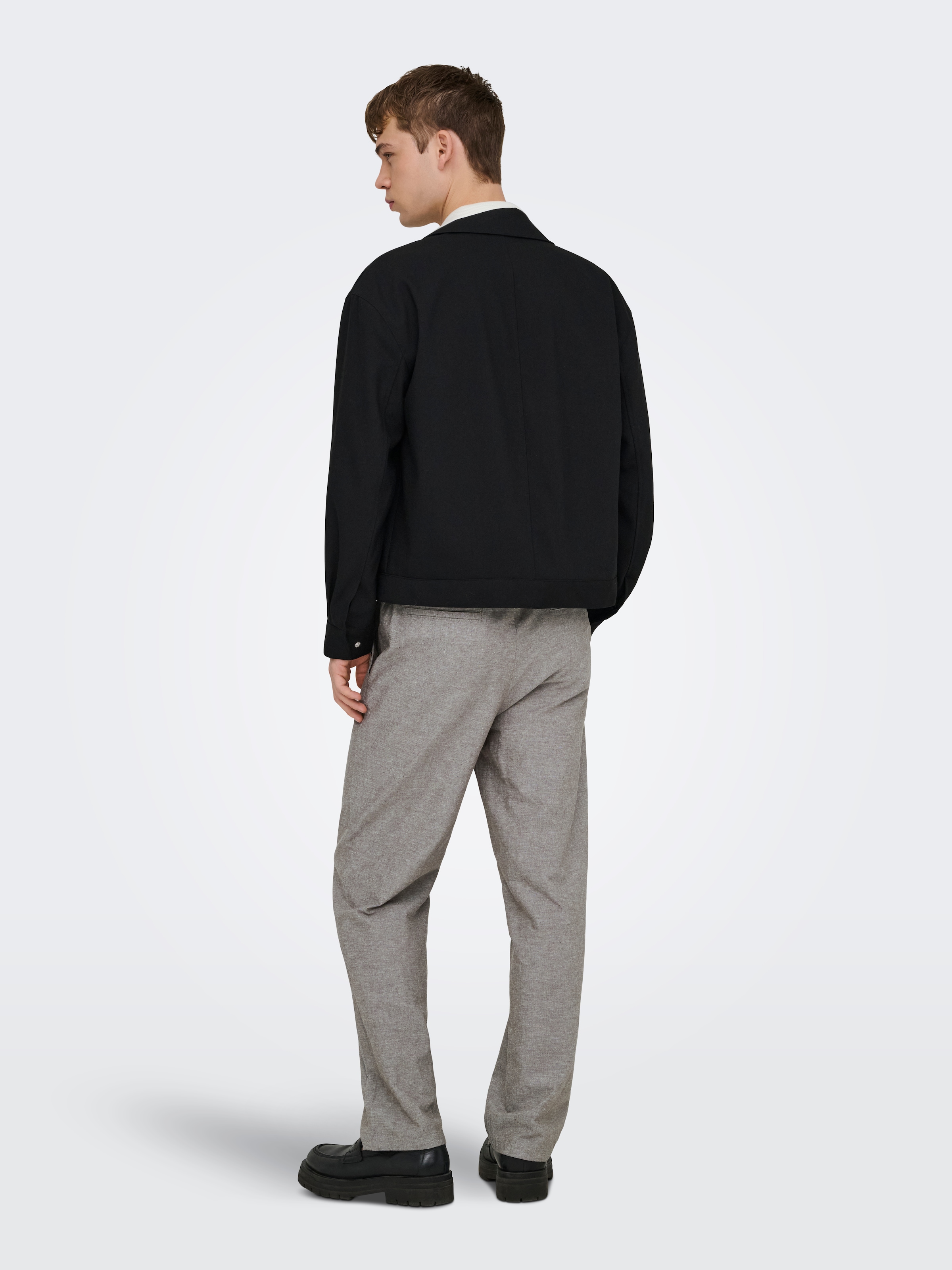 ONLY & SONS Pantalon à enfiler »ONSSINUS LOOSE 0007 COT LIN PANT NOOS«  Coton avec lin, coupe ample