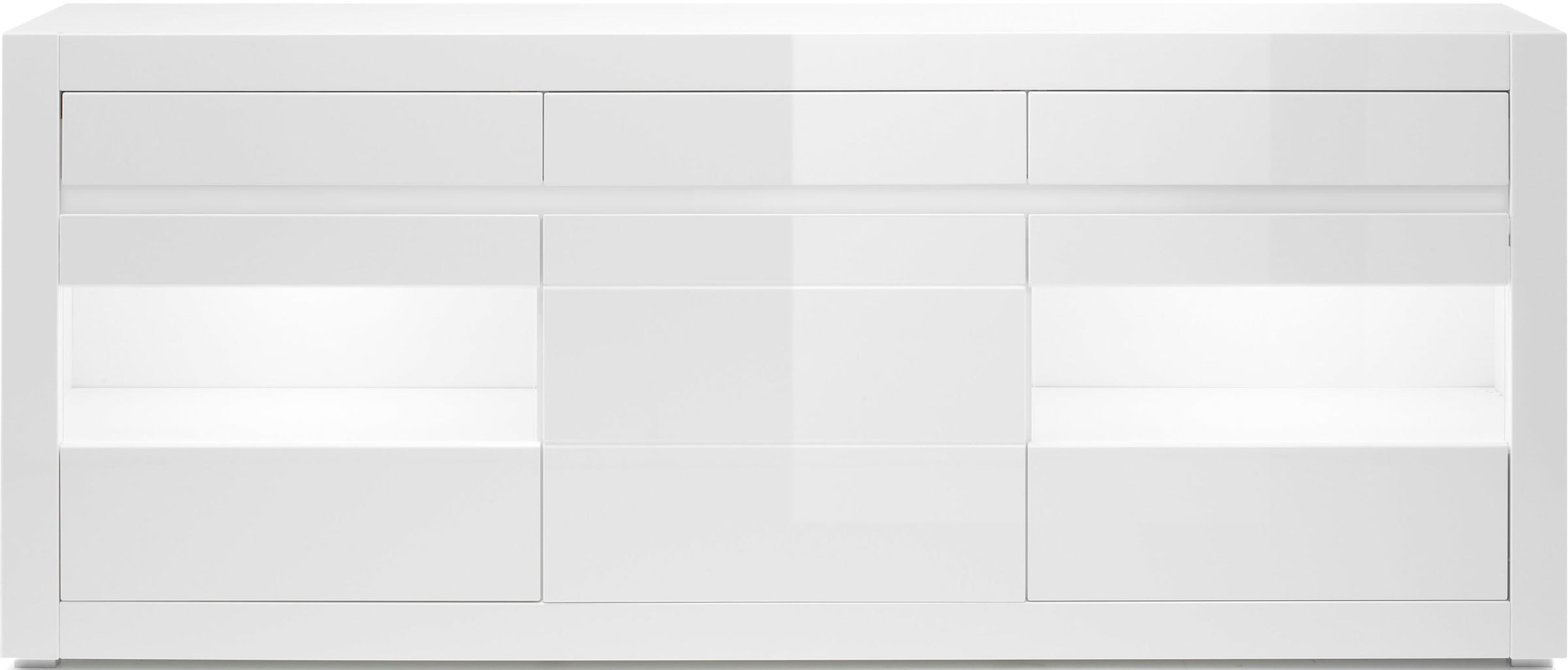 Home affaire Sideboard »Carat« Breite 217 cm, wird mit zwei Leisten angeliefert, 1 x grau, 1 x weiss