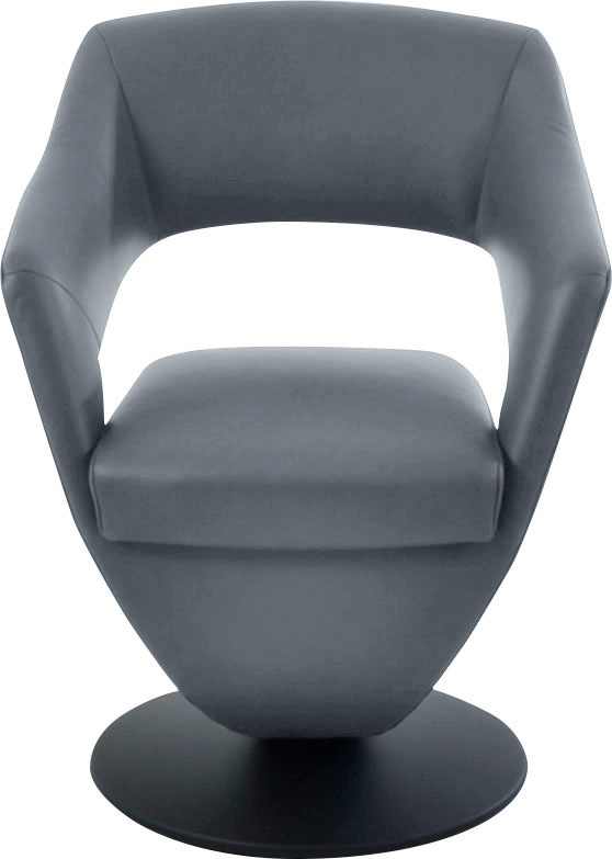K+W Komfort & Wohnen Drehstuhl »Kansas« () Design Leder-Drehsessel mit hohem Sitzkomfort, Drehteller in schwarz