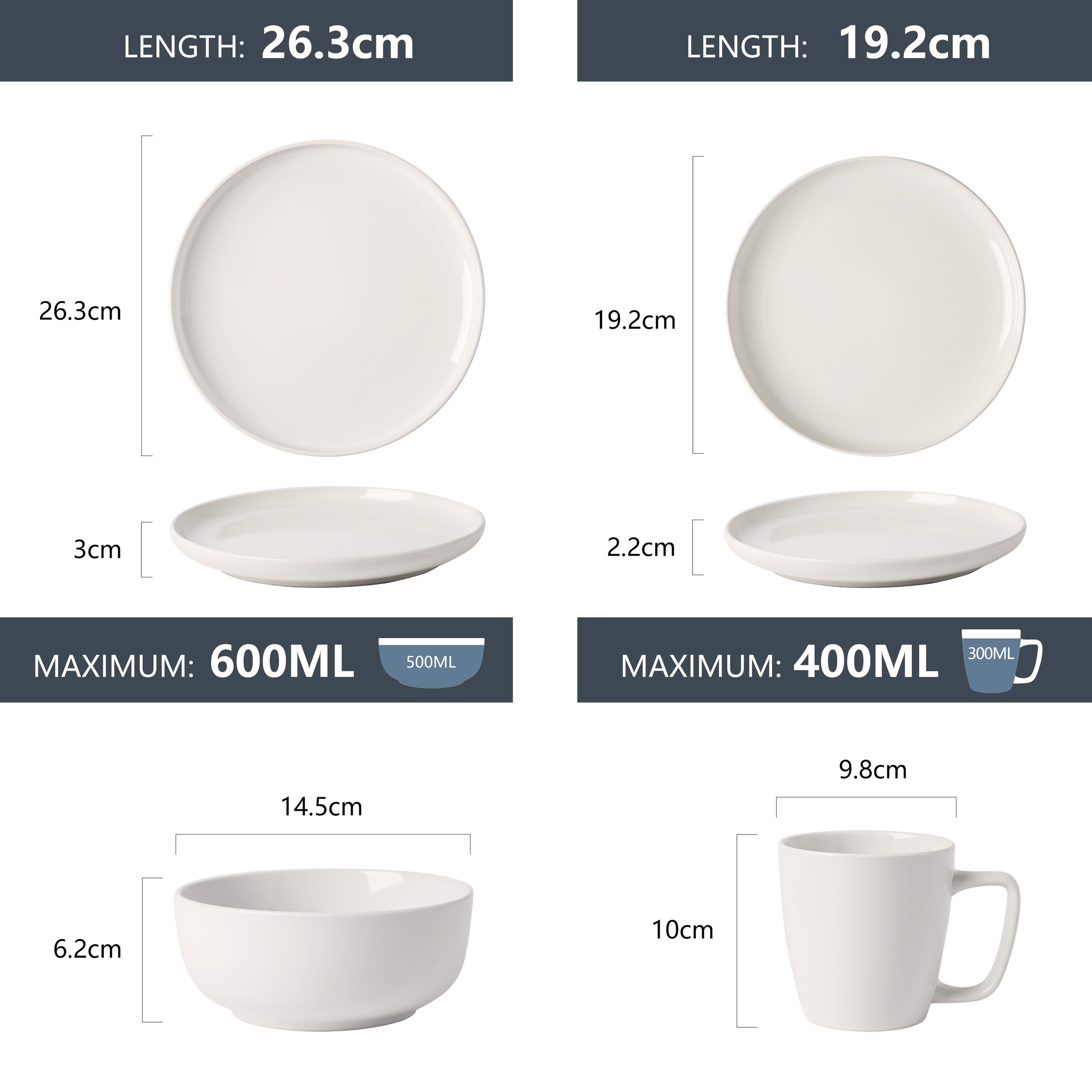 GOODproduct Set de vaisselle »Tommik, aussen matt, innen glänzend« spülmaschinenfest und mikrowellengeeignet