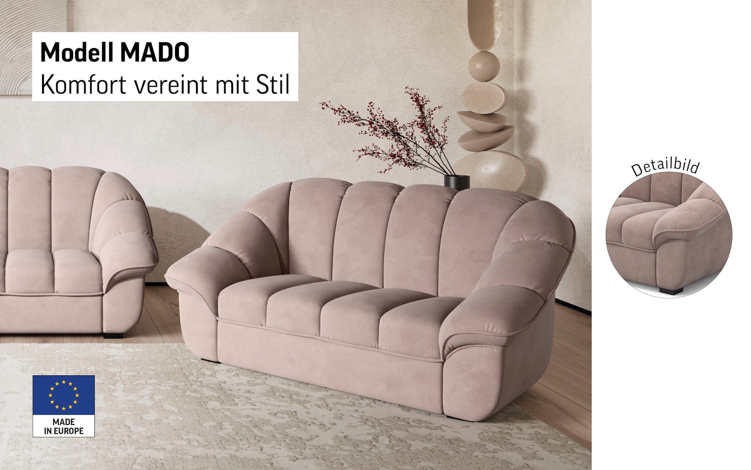 COTTA 2-places »Mado, Breite 163 cm« verschiedene Sofas individuell kombinierbar