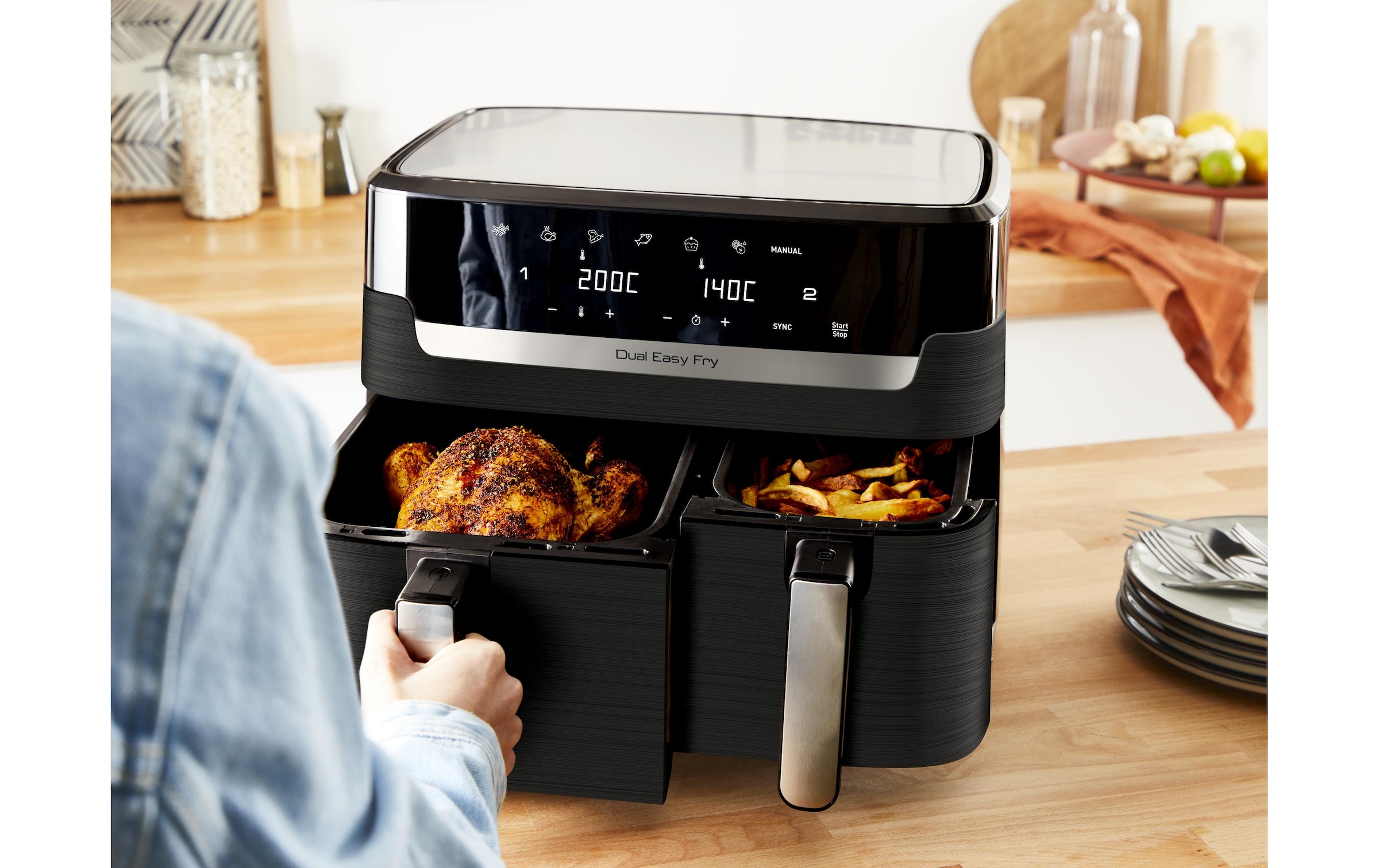 Tefal Heissluftfritteuse »Dual Easy Fry & Grill EY905N« 2280 W