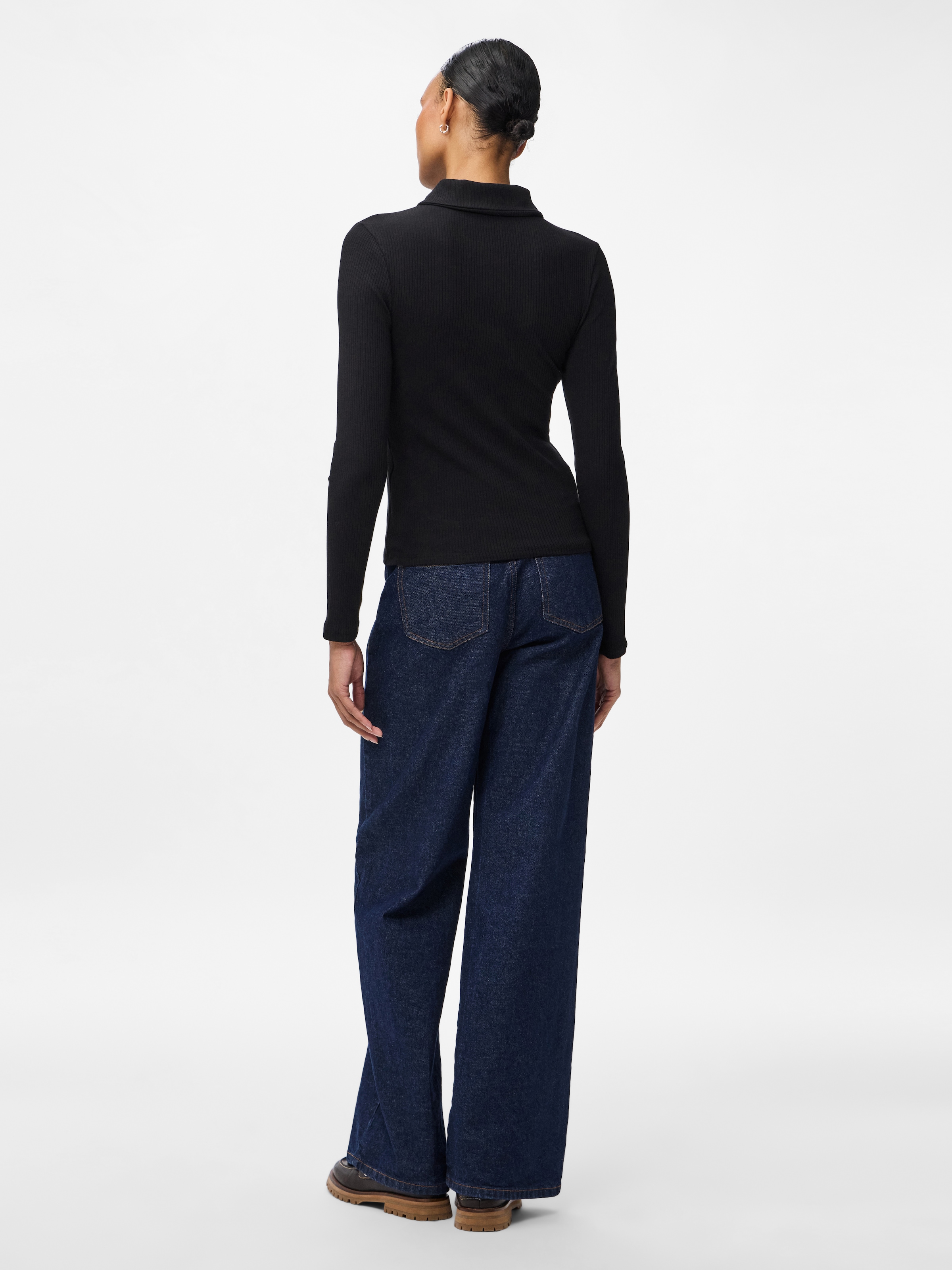 pieces Polo à manches longues »PCKITTE LS POLO TOP JRS NOOS« mit gerippter Struktur