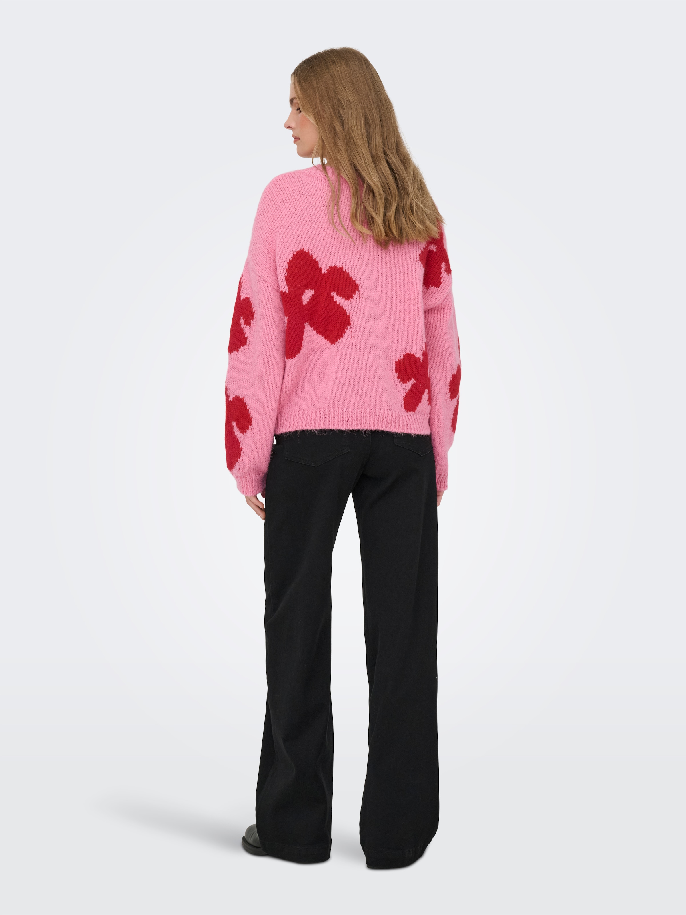 ONLY Strickpullover »ONLBOOTLE LIFE LS FLOWER O-NECK KNT«