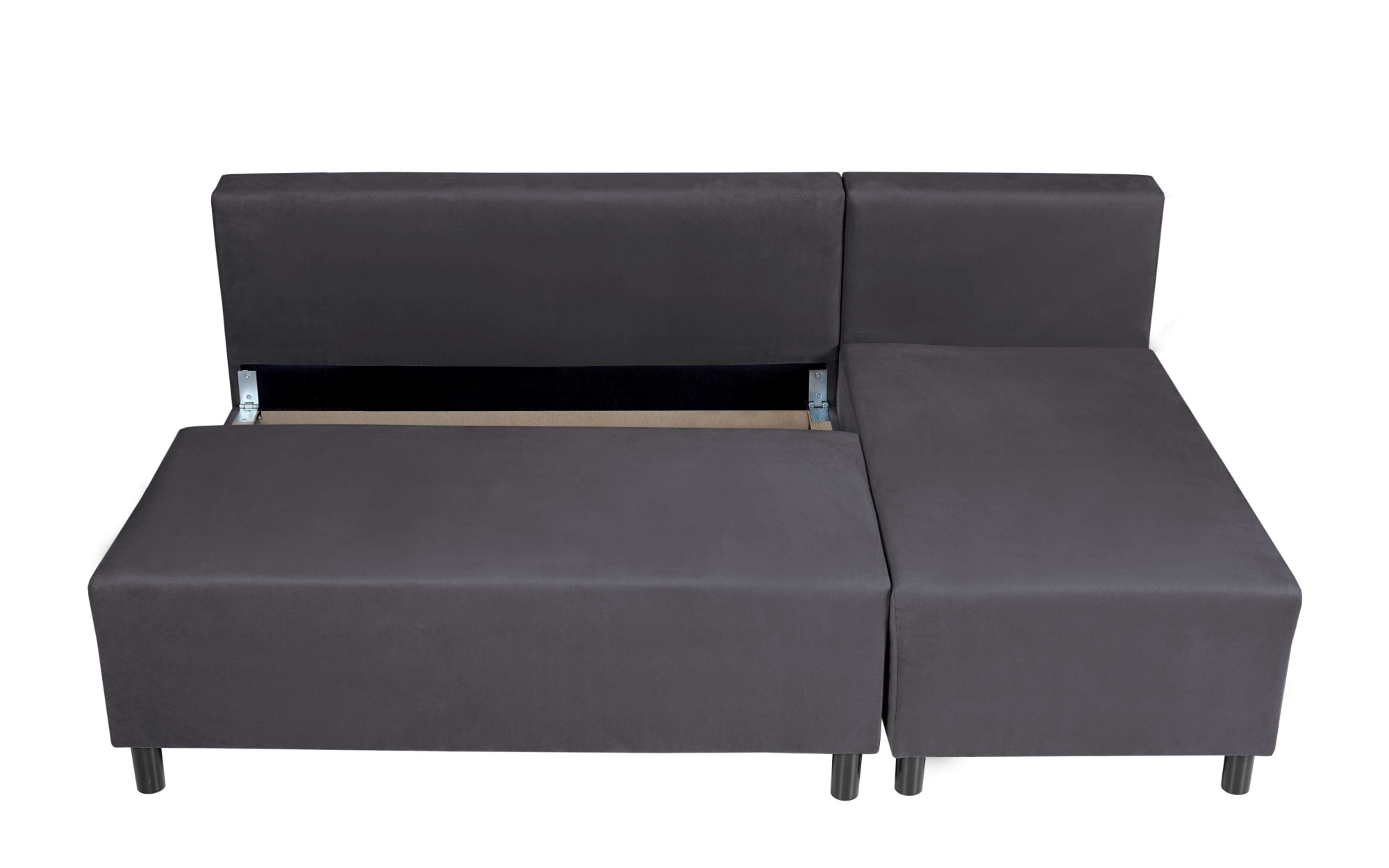 Home affaire Ecksofa »IWALANI, Schlafsofa mit Bettkasten, Recamiere beidseitig montierbar« L-Form, B/T/H 199/135/83 cm, Struktur weich & Velvet
