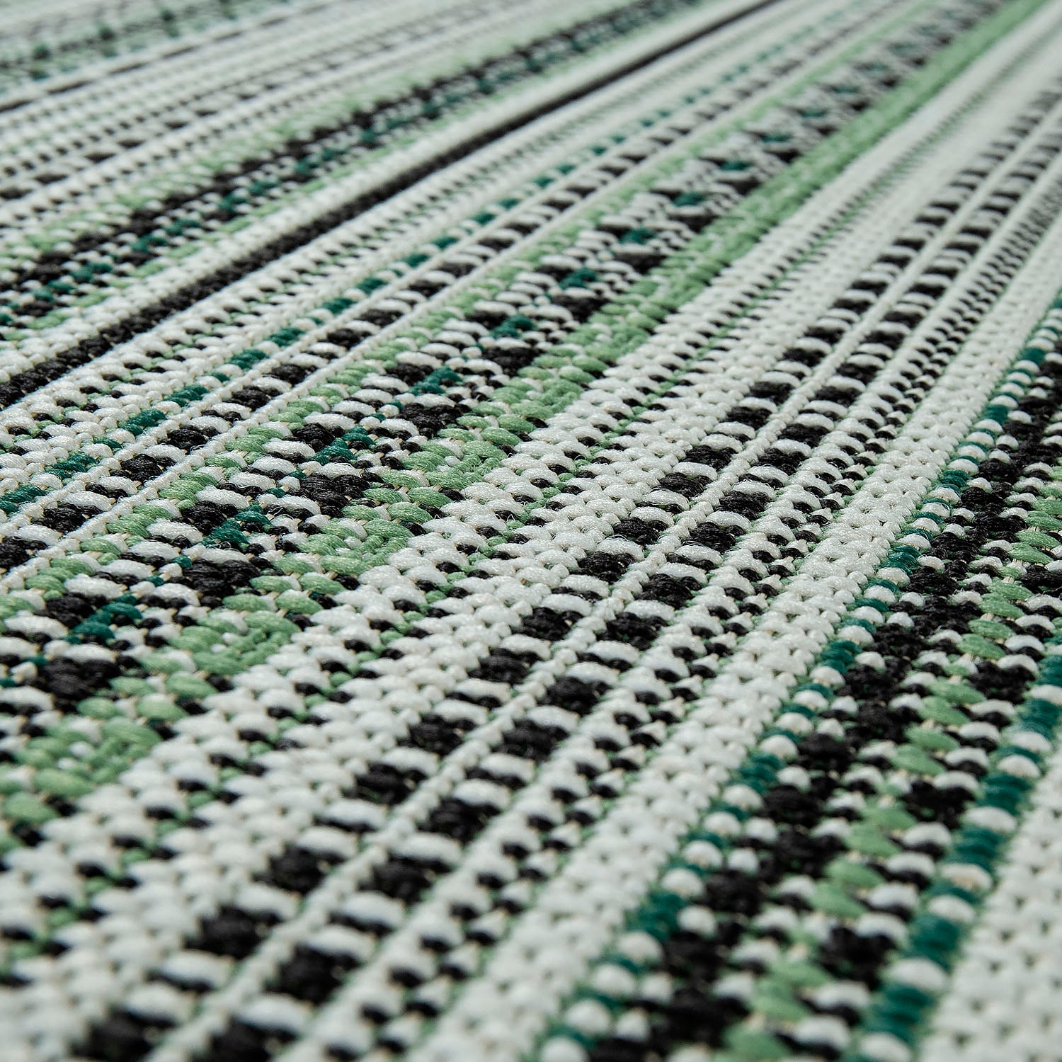 Paco Home Teppich »Ostende 535« rechteckig 4 mm Höhe Flachgewebe, gestreift, In- und Outdoor geeignet, Wohnzimmer