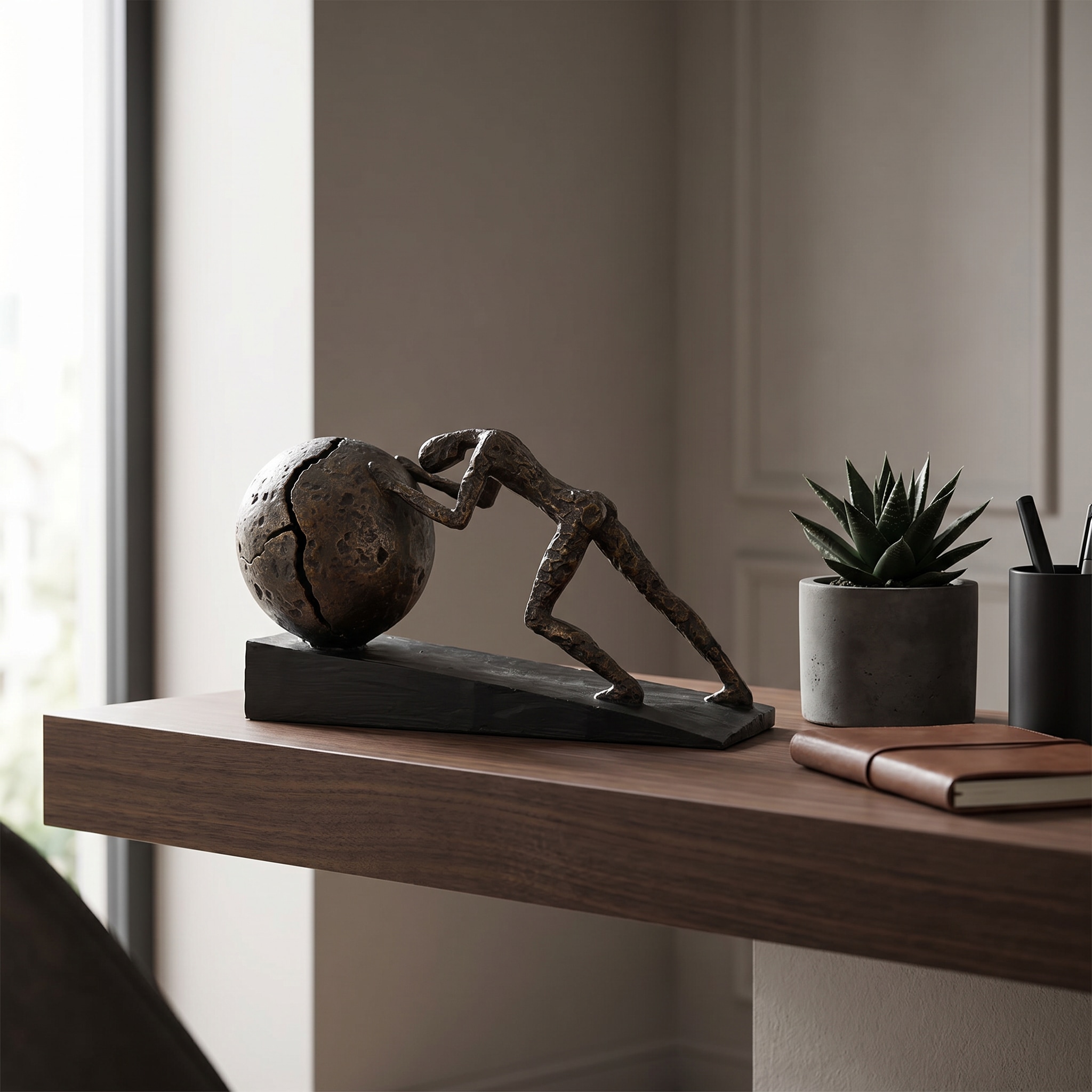Casablanca by Gilde Figurine de décoration »Skulptur Heavy Ball« objet déco, hauteur 22 cm, avec étiquette à message, salon