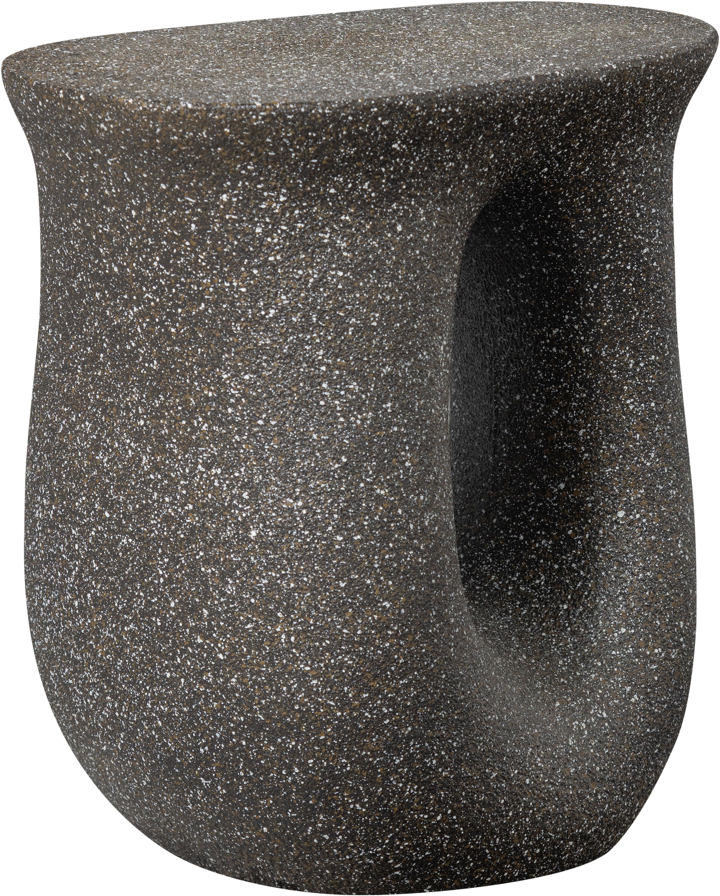 WOOOD Table d'appoint »Moson aus Magnesiumoxid mit organischer Form B 42 x T 33 x H 45 cm« unique par la structure du matériau, capacité de charge 20 kg, poids propre 6 kg