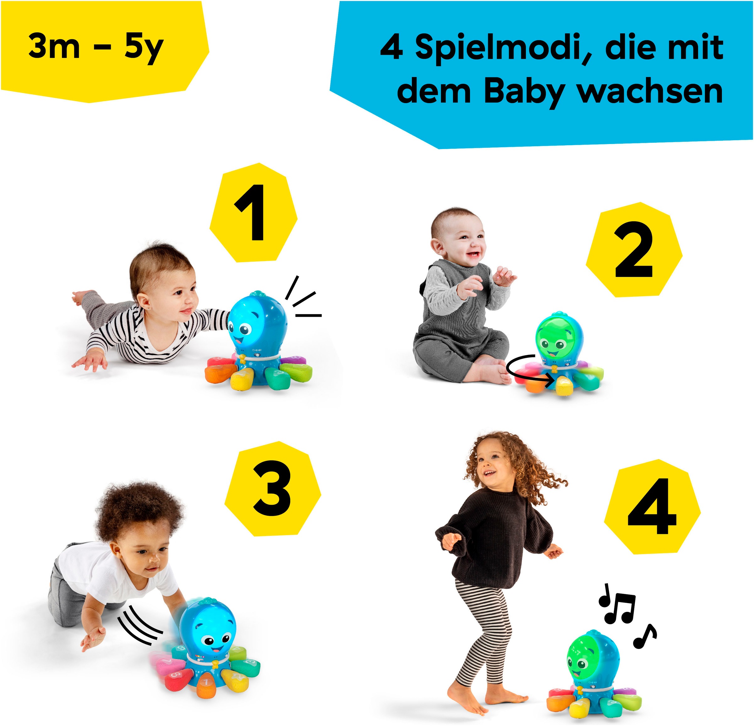 Baby Einstein Greifspielzeug »Go Opus Go™ 4-in-1 Crawl & Chase Pal« mit Sound