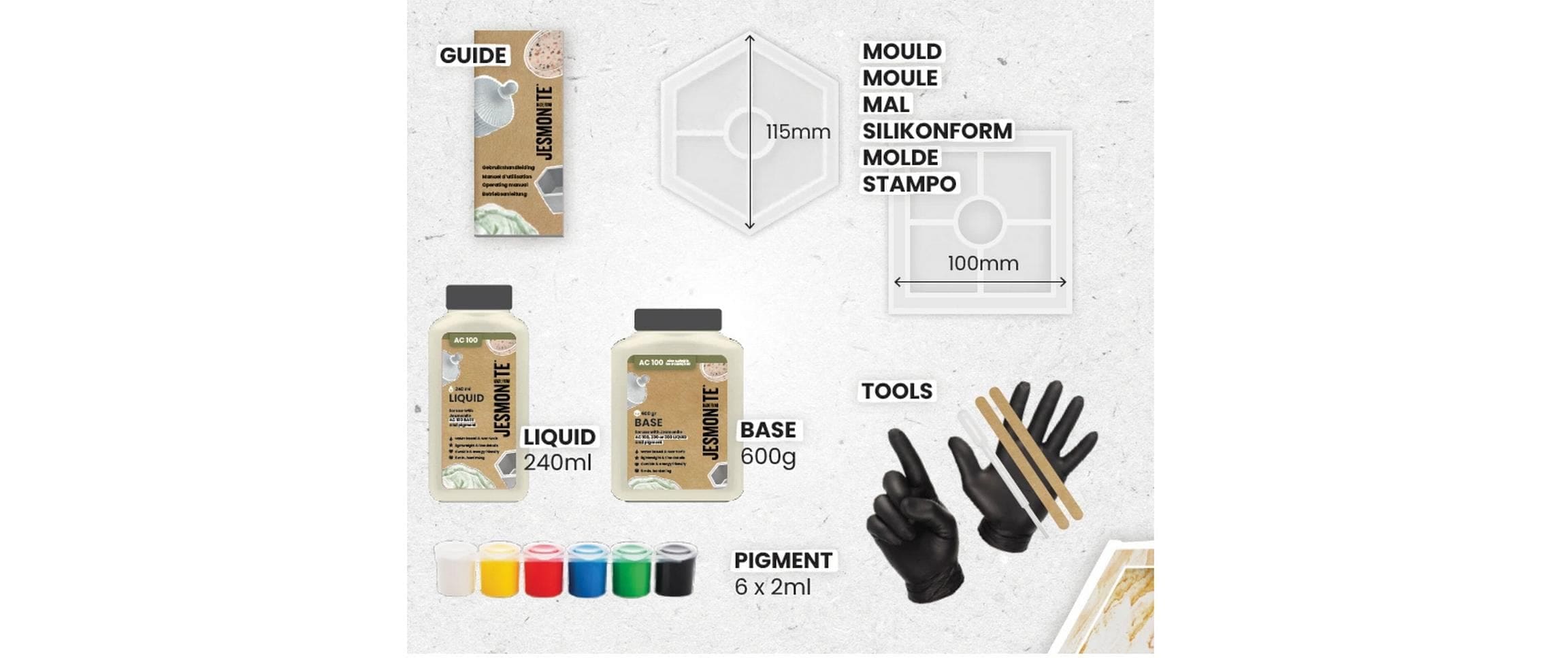   Set créatif »Jesmonite Bastelset Giessen Schale / Tablet«