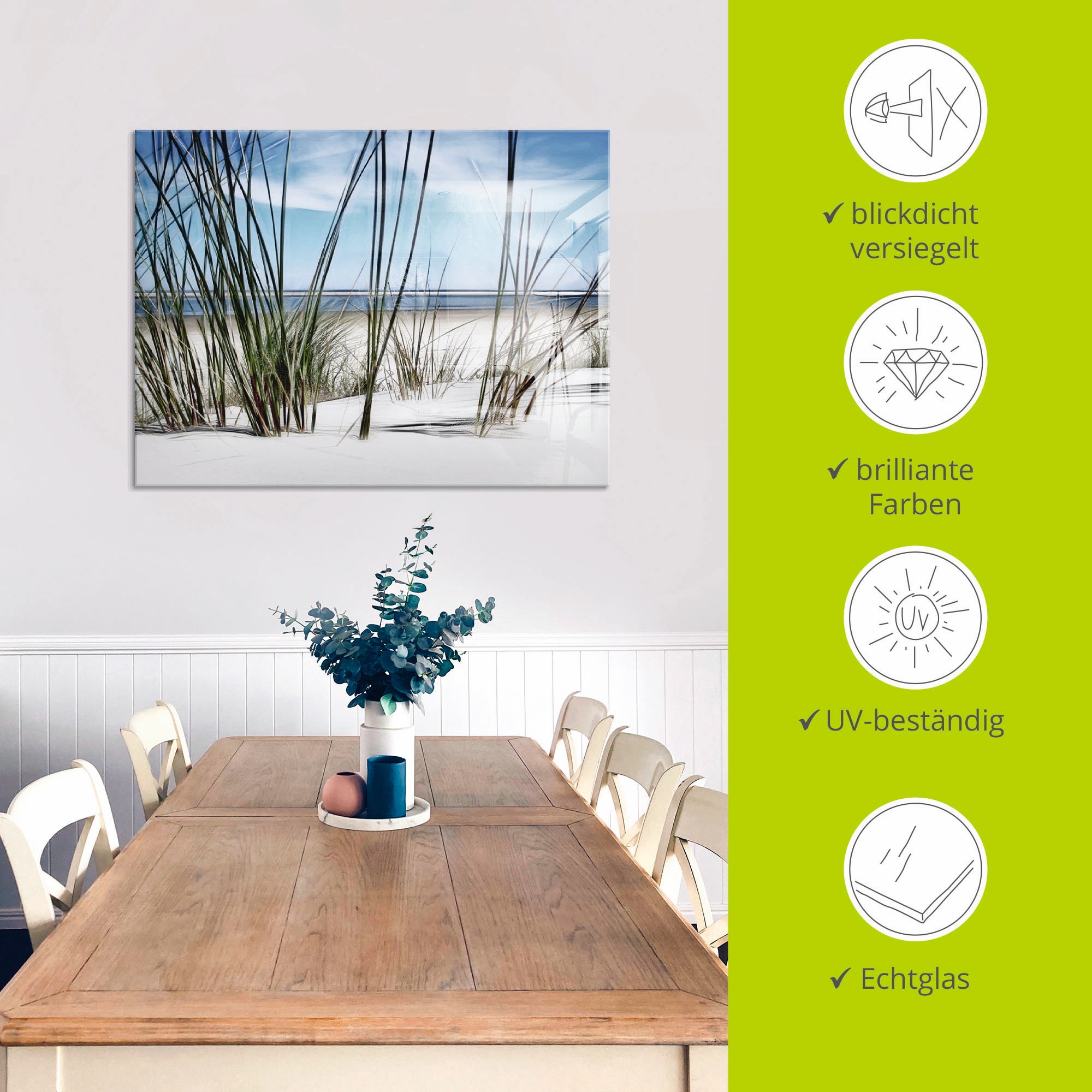 Artland Glasbild »Düne« Strand 1 Stk. tlg. in verschiedenen Grössen