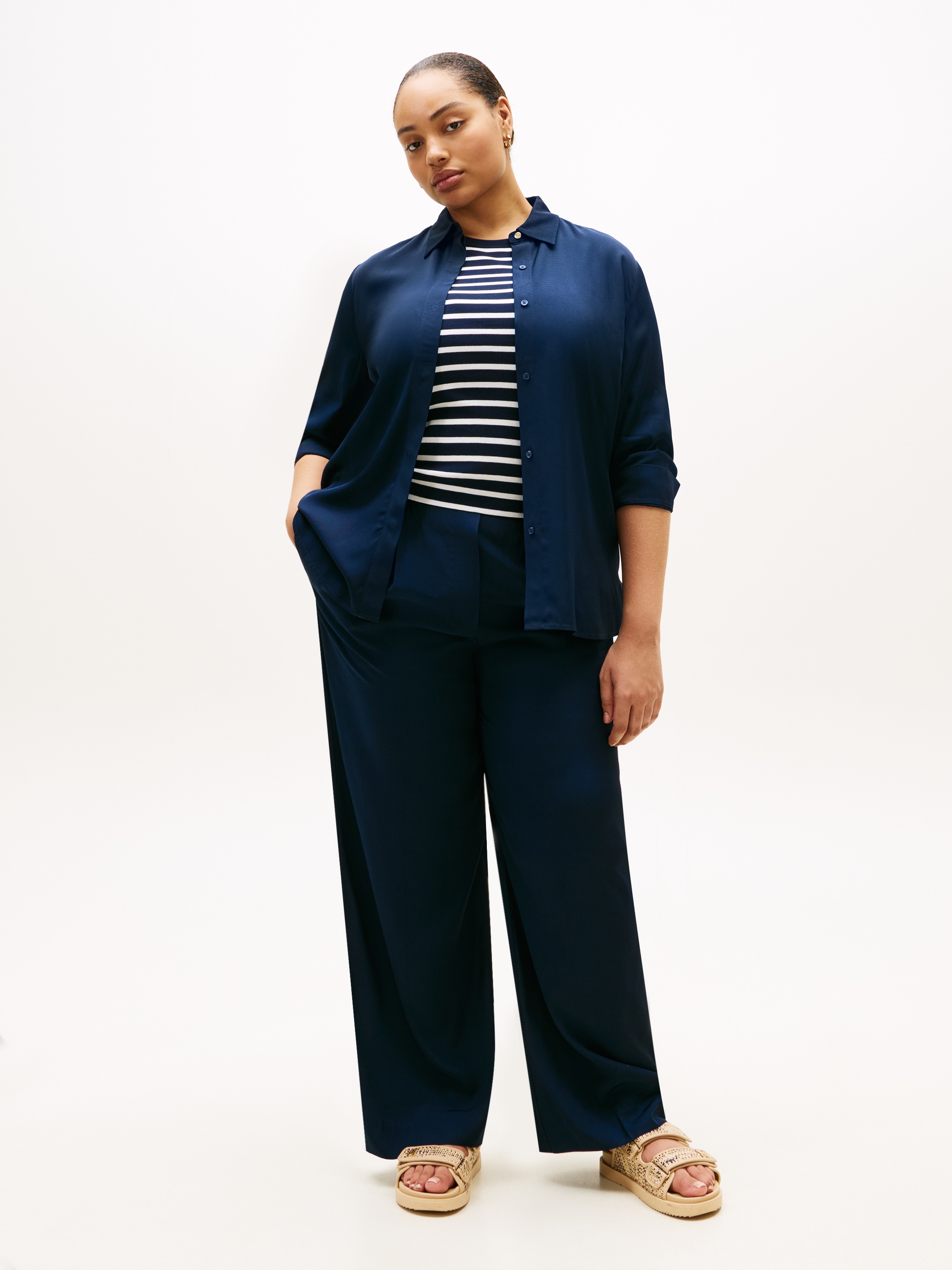 Tommy Hilfiger Curve Anzughose »CRV VIS TWILL PULL ON STR PANTS«  in grossen Grössen