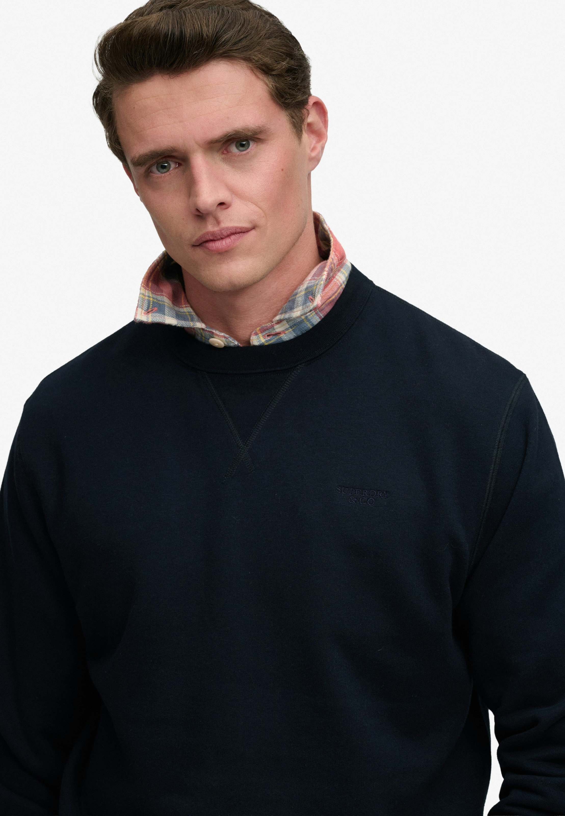 Superdry Sweat-shirt »ESSENTIAL STACKED LOGO CREW«, mélange de coton
