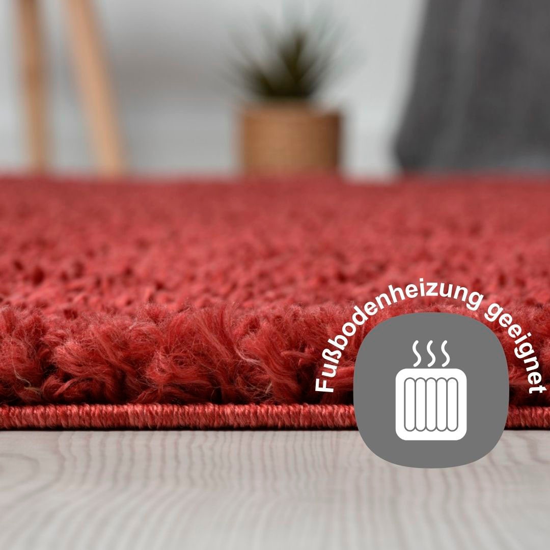 GOODproduct Hochflor-Bettumrandung »Banji« Höhe 37 mm 3 Stk. tlg. Uni Farben, weich und flauschig, auch als Läufer & in rund erhältlich