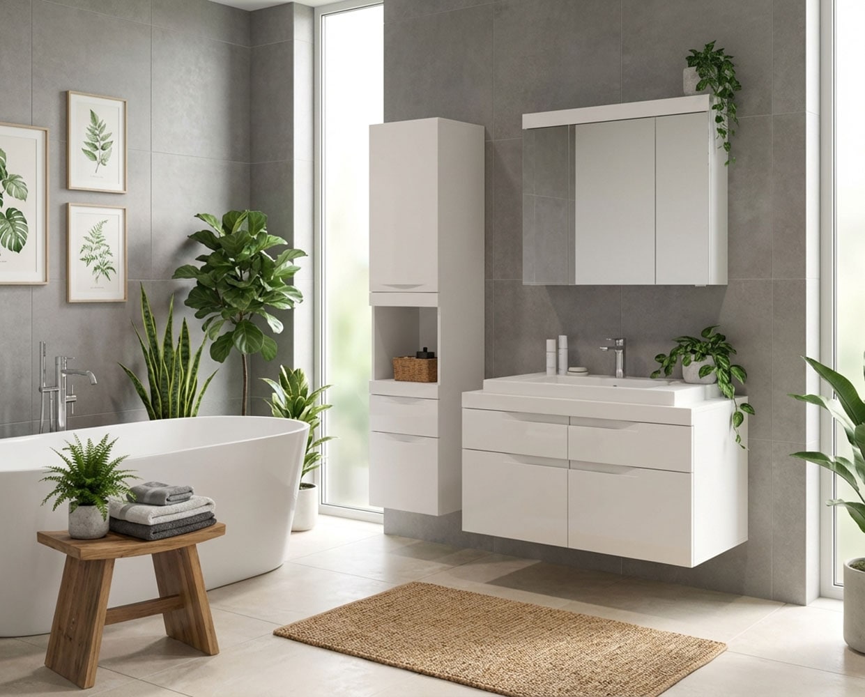 GOODproduct Badmöbel-Set »MAOI, 3-tlg. Badkombi, hochwertige MDF Front, optional mit Beleuchtung«