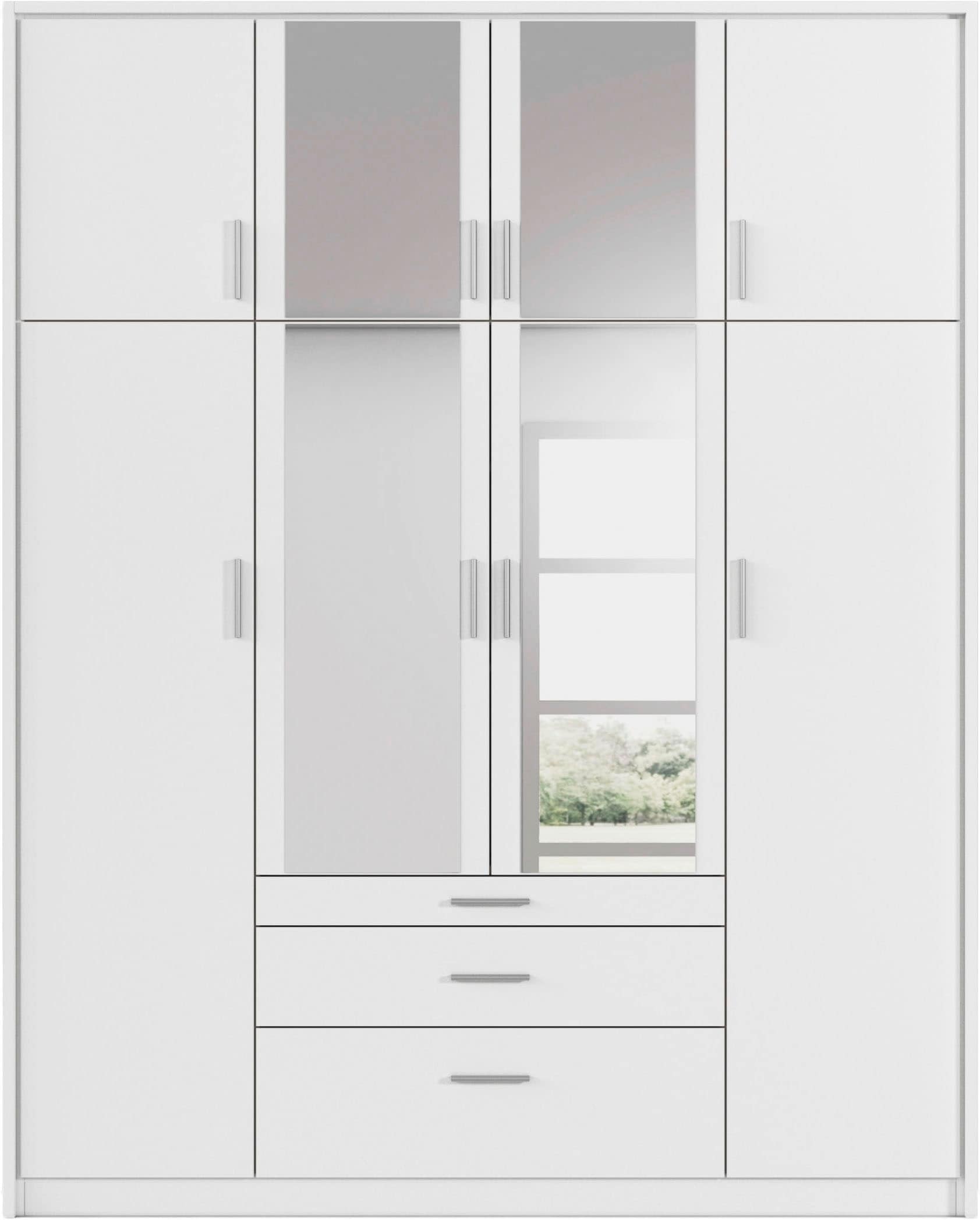 rauch Kleiderschrank »Schrank Drehtürenschrank Garderobe Ankleide Schlafzimmer HILDESHEIM« Breiten: 185/275 cm, Höhe 231 cm,  oberste Schublade mit praktischer Facheinteilung MADE IN GERMANY
