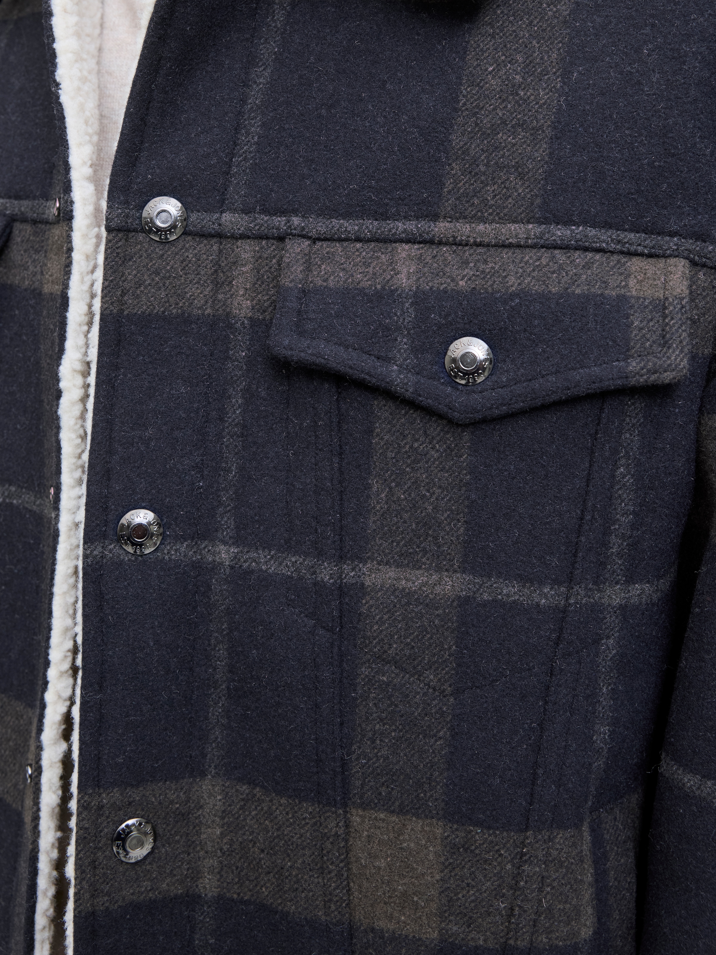 Jack & Jones Veste en laine »JPRBLUTEXAS WOOL BLEND TRUCKER JACKET SN« ohne Kapuze