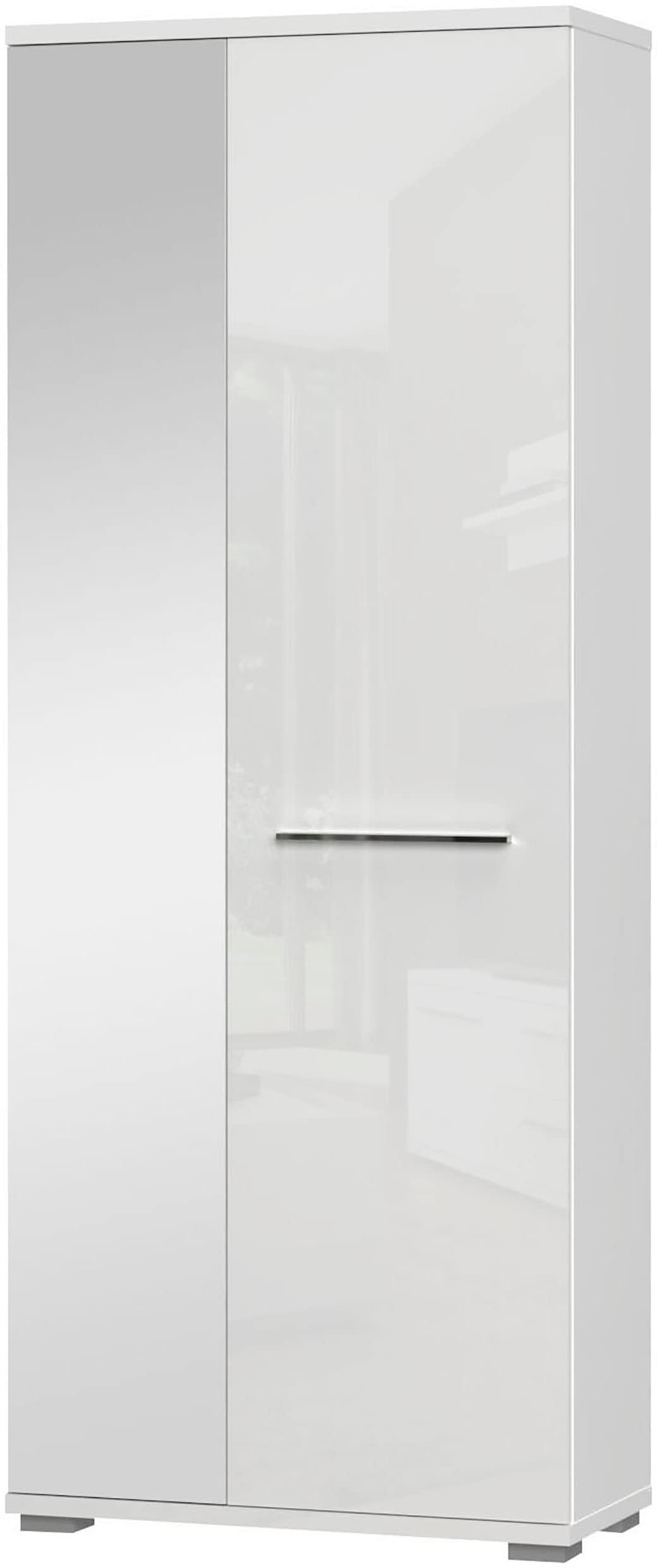 GOODproduct Garderobenschrank »Piano« UV lackiert, hochglänzend, Soft-Close Funktion, mit Spiegel