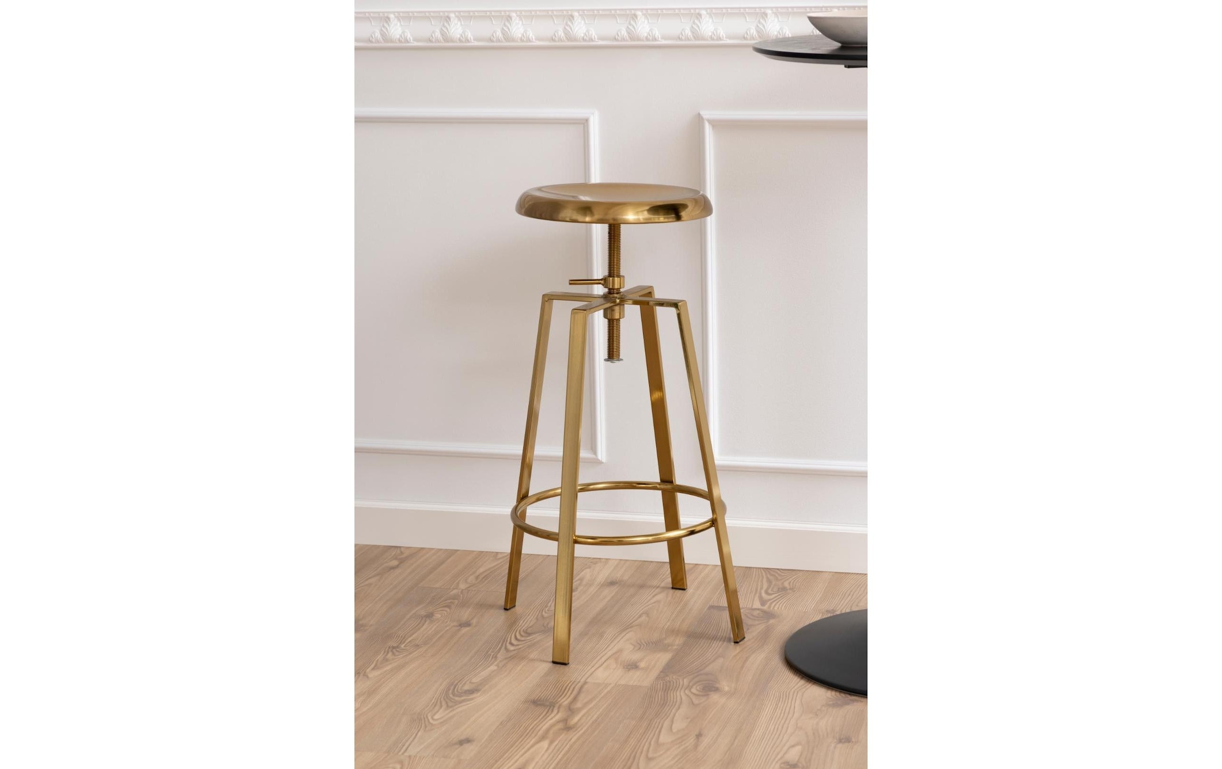 AC Design Tabouret de bar »Goose 41 x 87 cm« Barhocker ohne Rückenlehne aus gold-gebürstetem Stahl