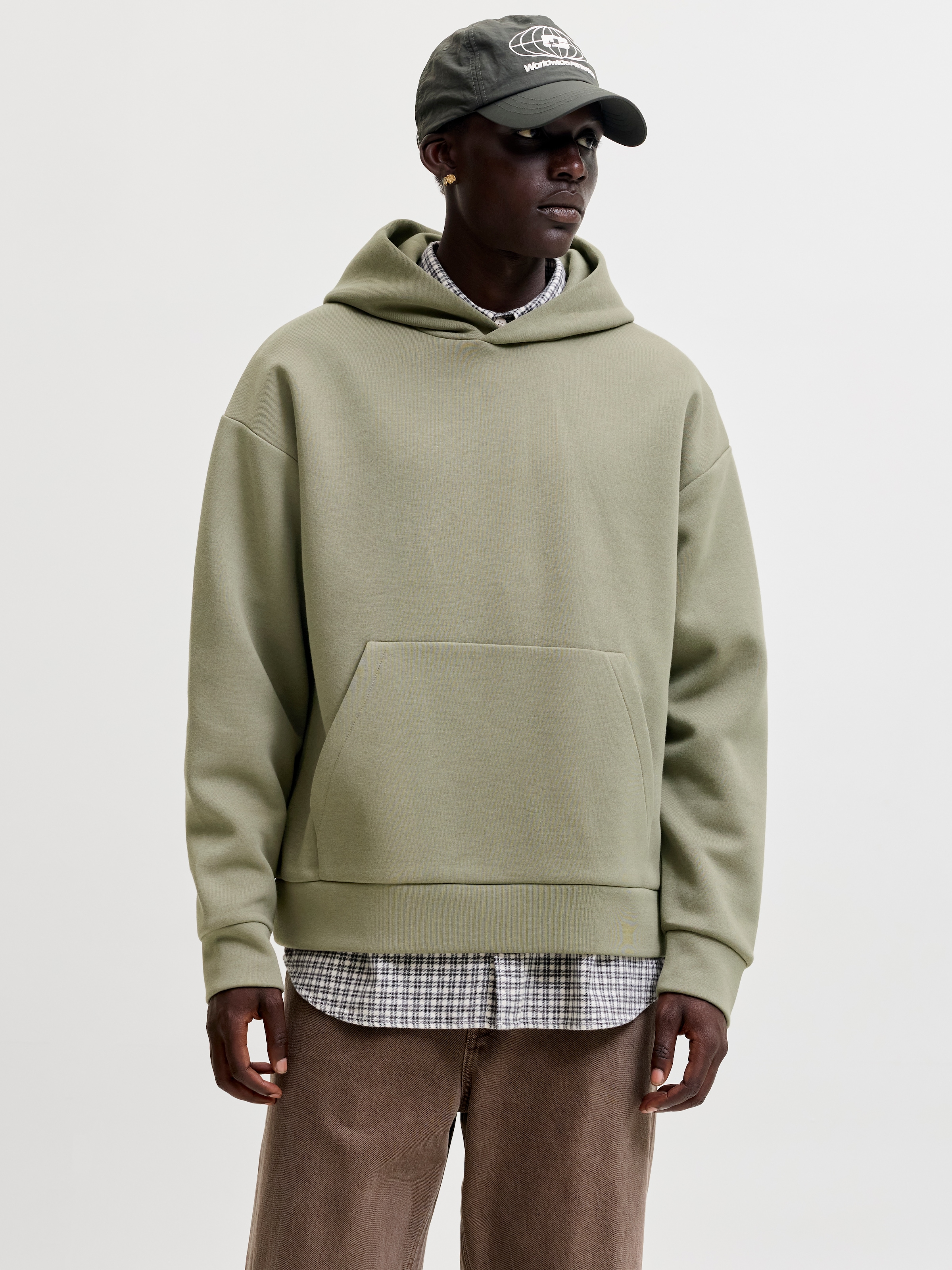 Jack & Jones Sweat à capuche »JJEBARRON SWEAT HOOD NOOS«, mélange de matières, coupe décontractée
