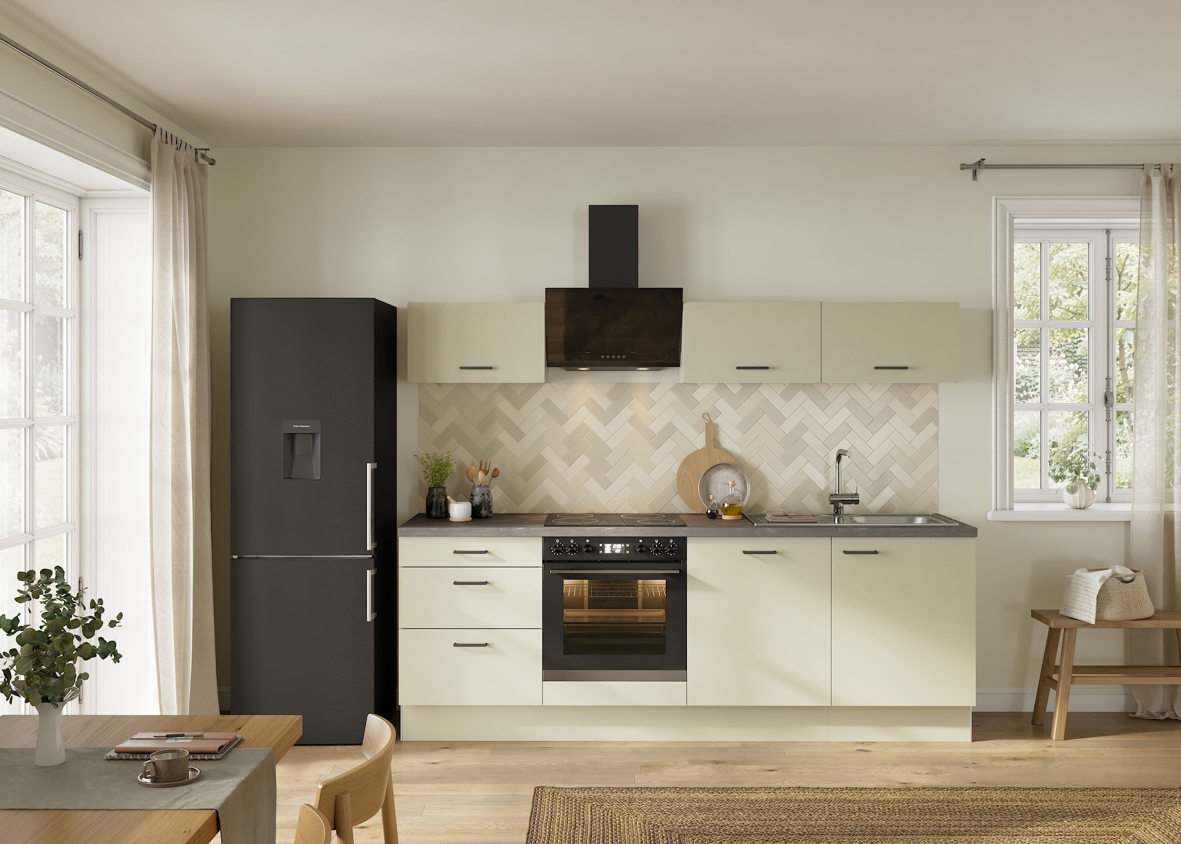 KOCHSTATION Küchenzeile »KS-Sion Breite 240 cm« Neue Technik: OPTIsnap, wahlw. m.HANSEATIC-E-Geräten u.Stand Alone