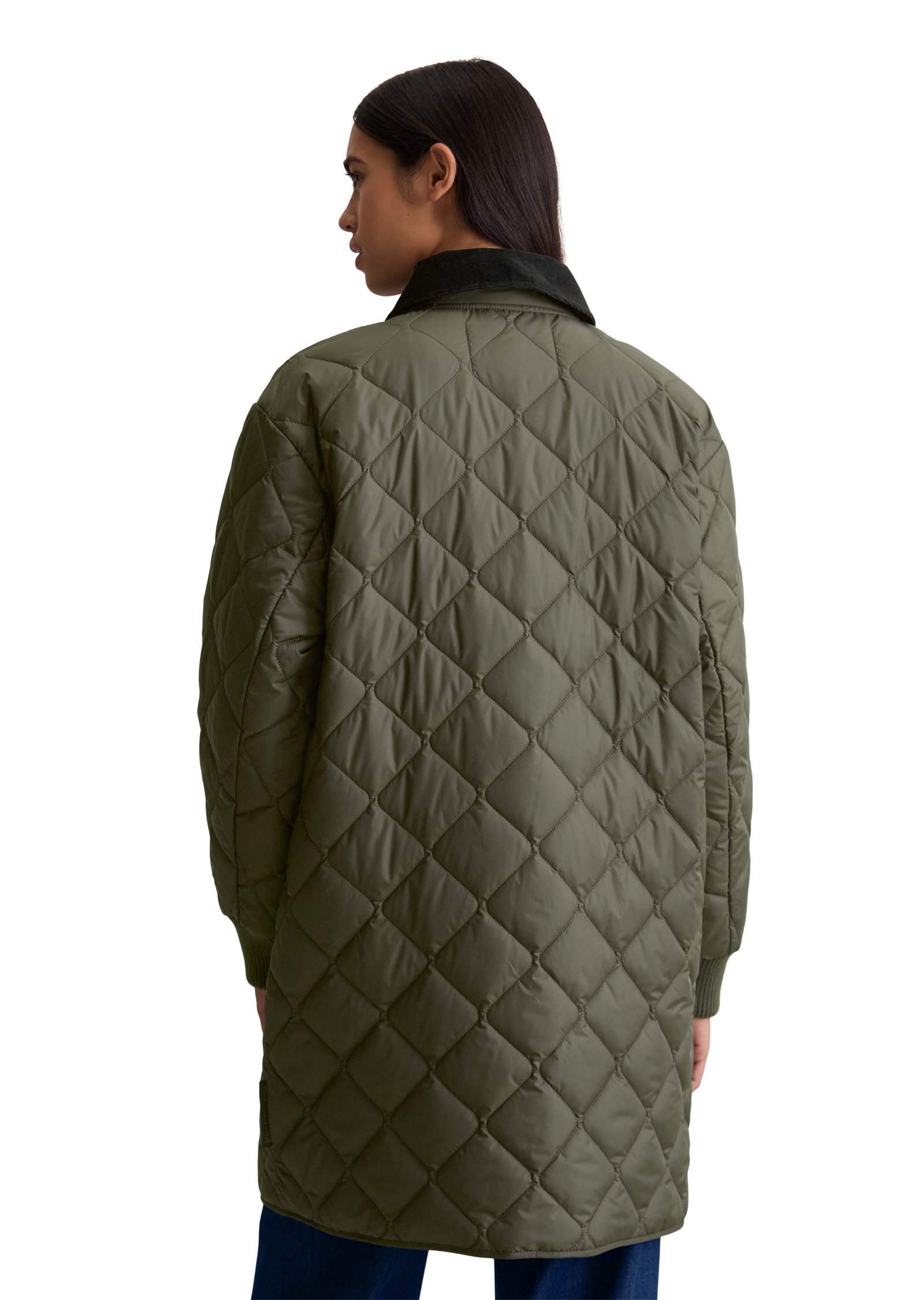 Marc O'Polo DENIM Manteau matelassé relaxed fit, 2-Wege-Reissverschluss, Cord-Kentkragen