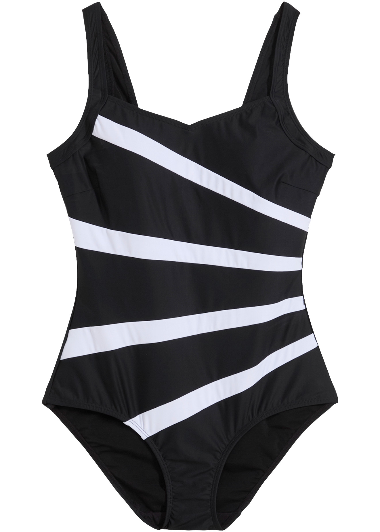bonprix Maillot de bain avec décolleté en V, style sportif, matière élastique